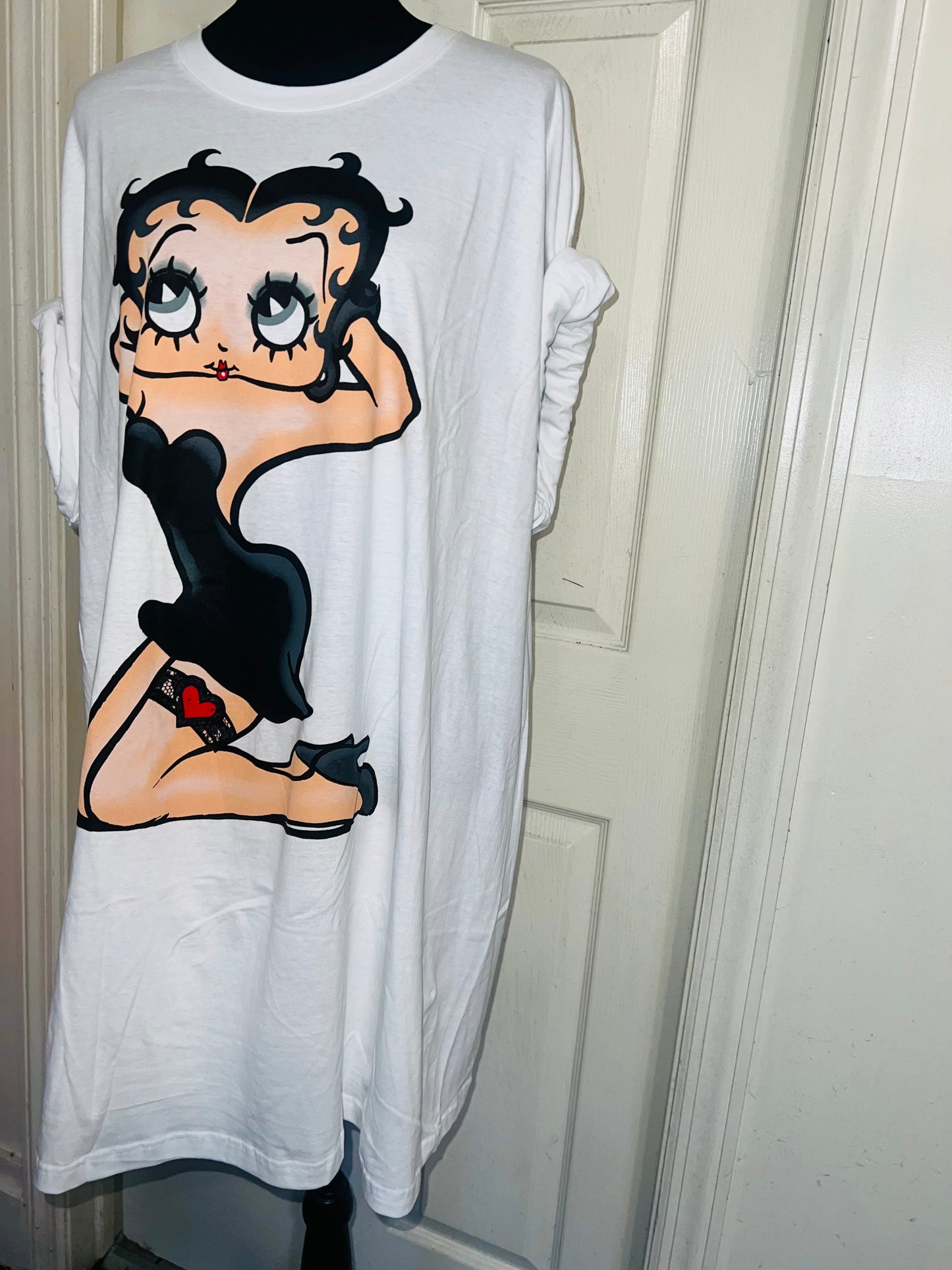 Betty Boop Oversized Distressed T-Shirt Dress