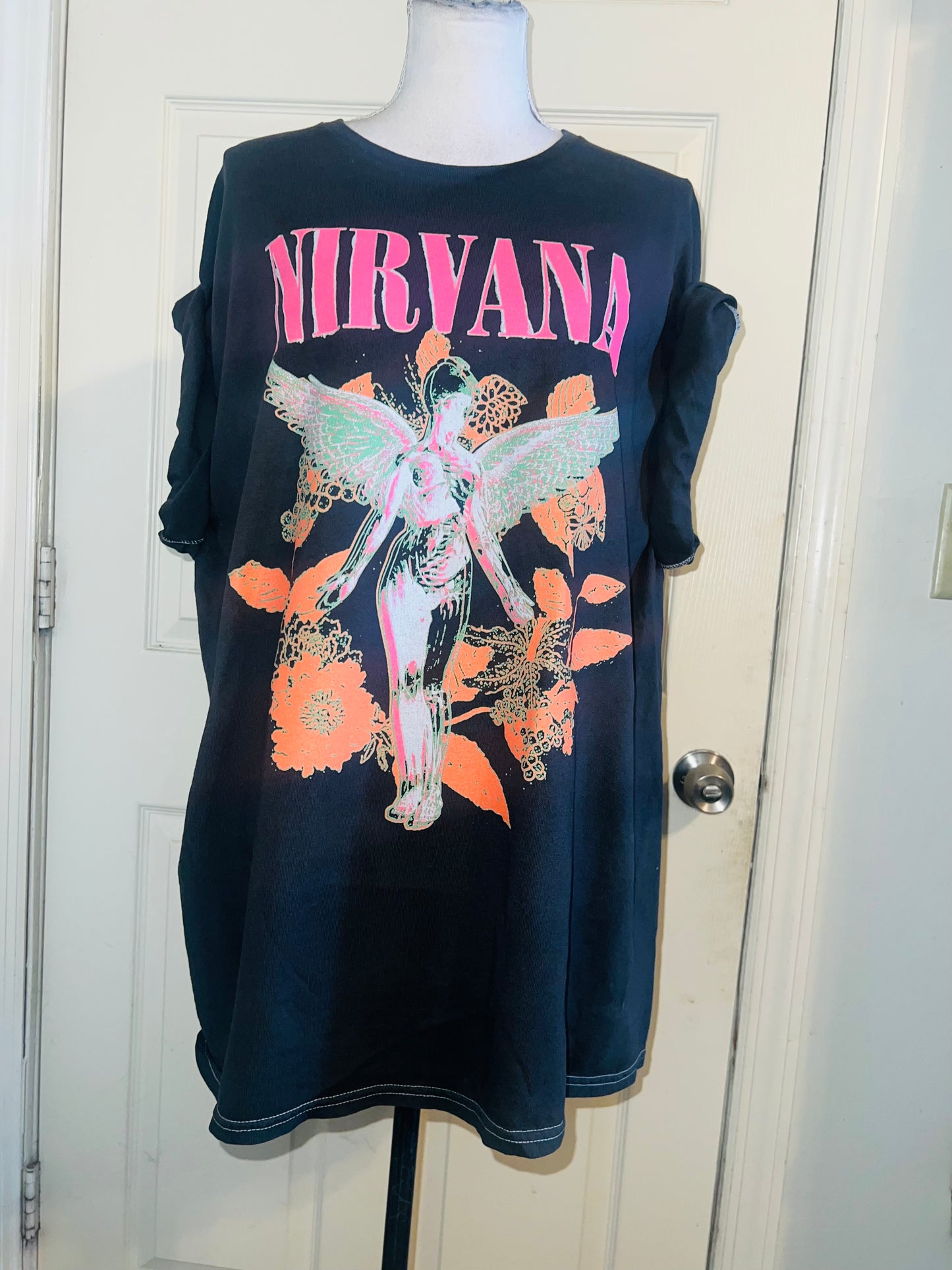 Nirvana Oversized Distressed Tee