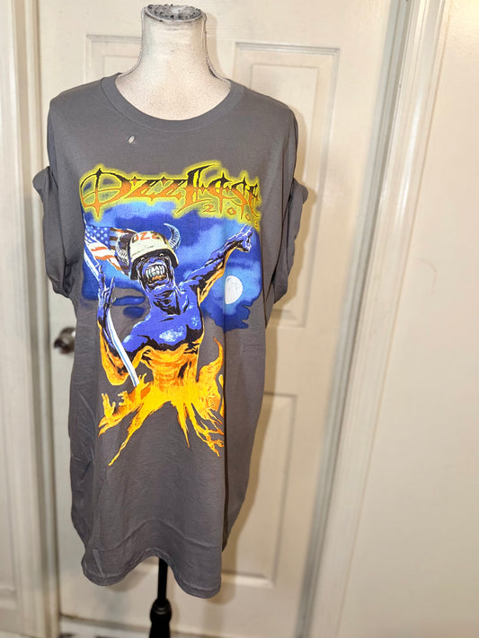 Ozzy Osbourne Ozzfest Double Sided Oversized Distressed Tee