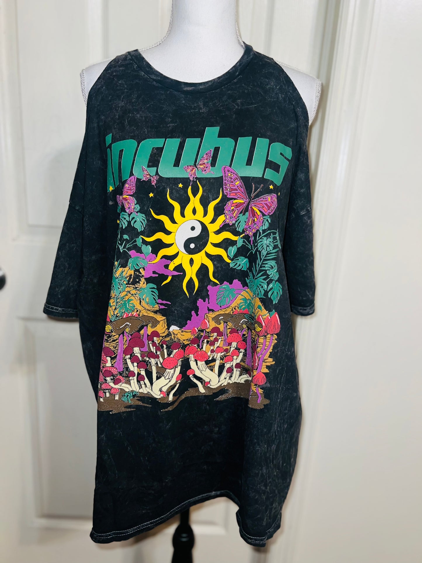 Incubus Oversized Distressed Cut Out Tee