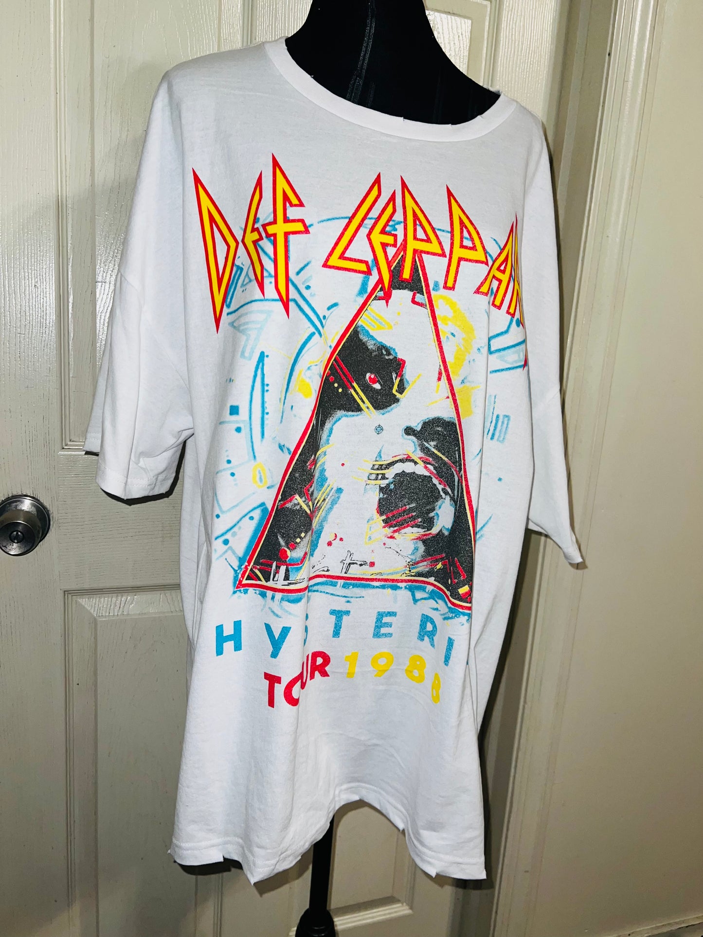 Def Leppard Double Sided Oversized Distressed Tee