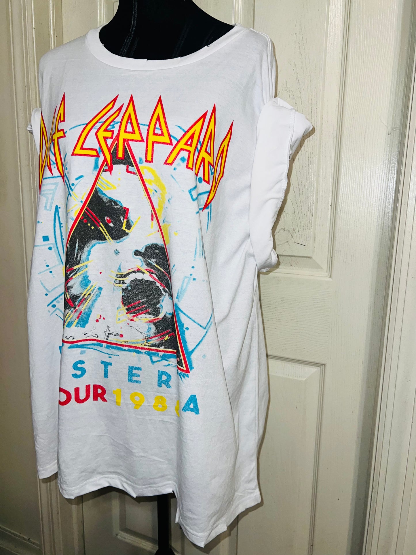 Def Leppard Double Sided Oversized Distressed Tee