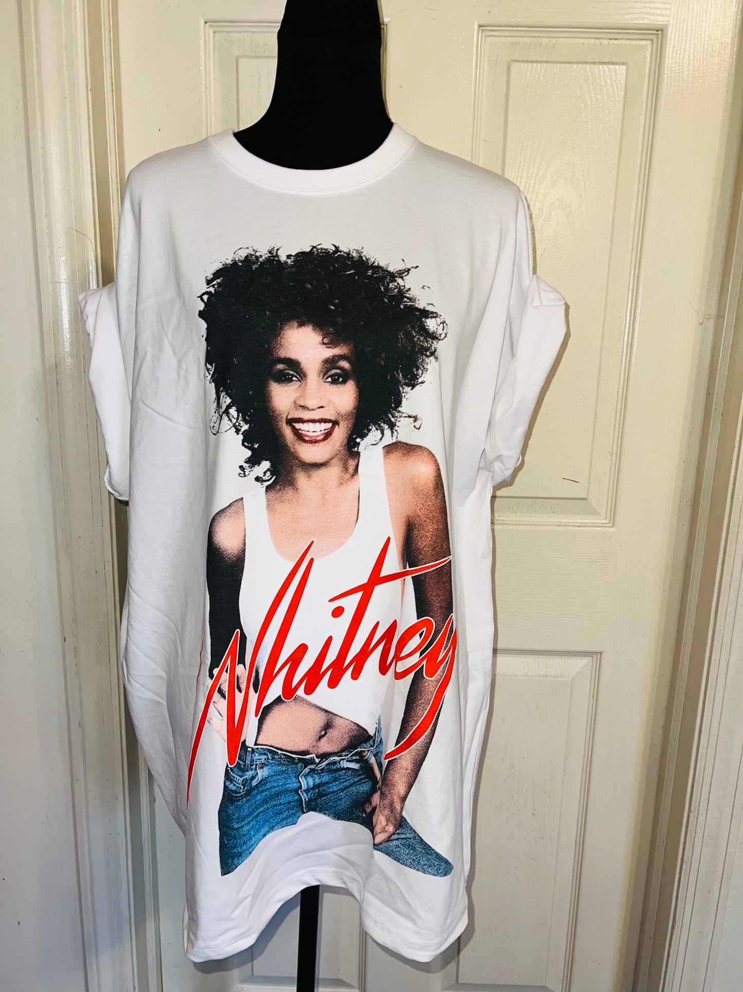 Whitney Houston Oversized Distressed Tee