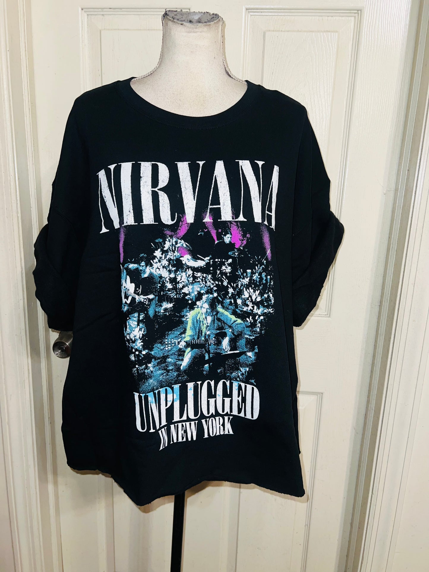 Nirvana Oversized Distressed Sweatshirt Tee