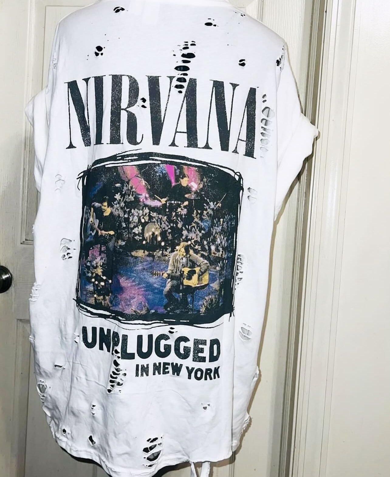 Nirvana Double Sided Oversized Distressed Tee