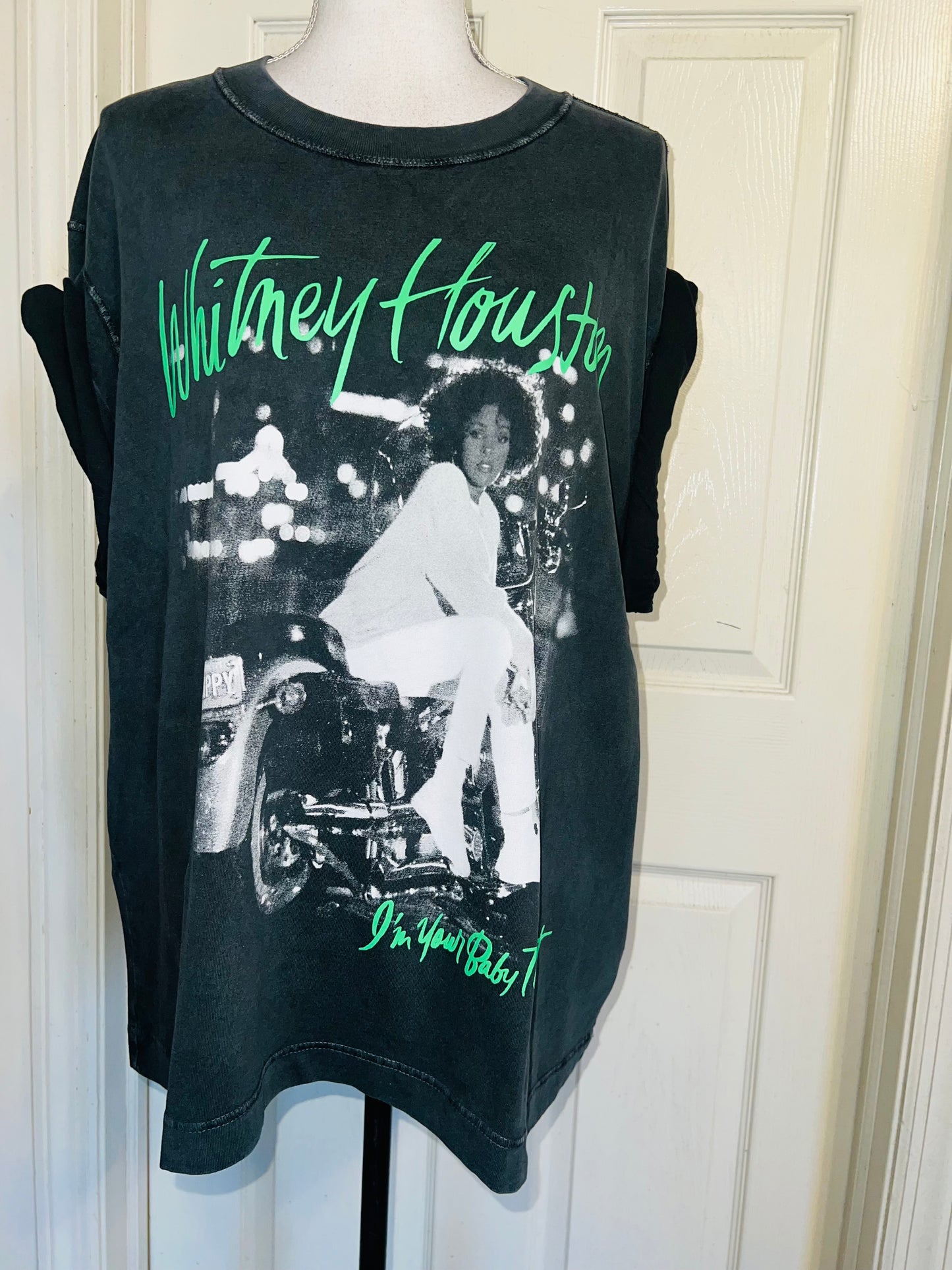 Whitney Houston Double Sided Oversized Distressed Tee