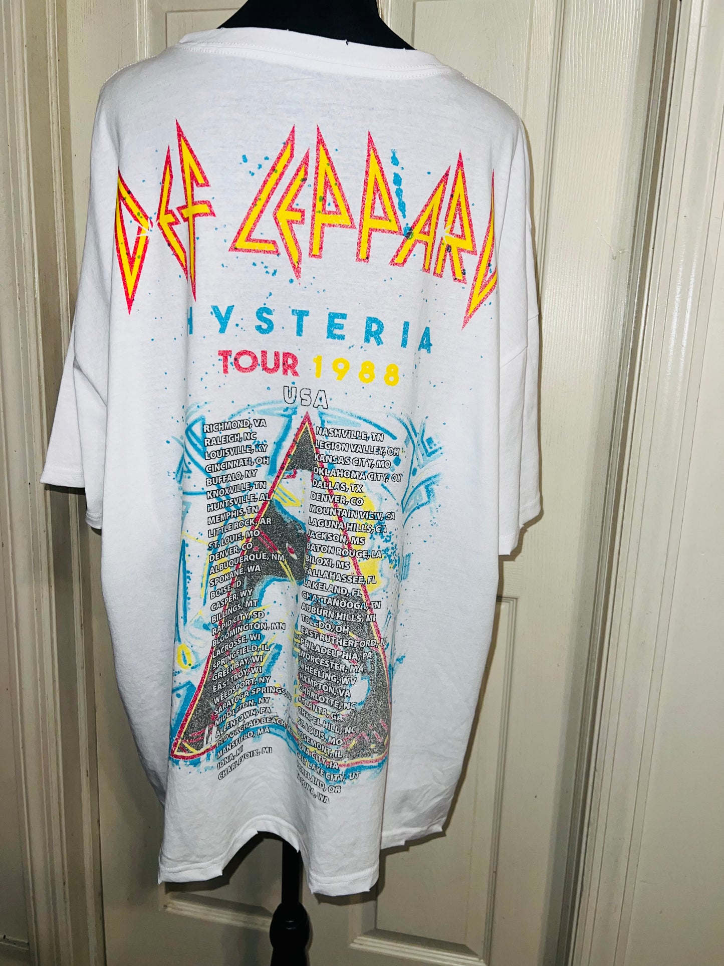 Def Leppard Double Sided Oversized Distressed Tee