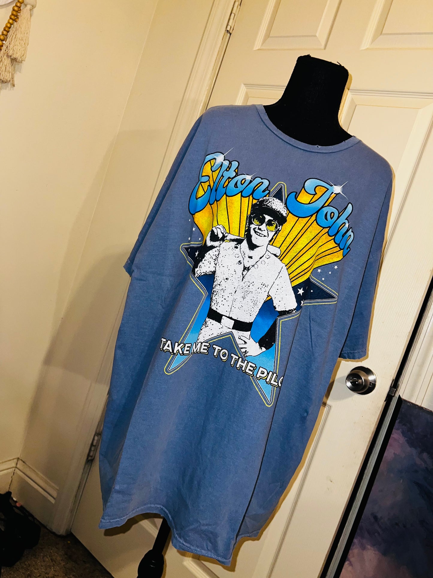 Elton John Oversized Distressed Tee