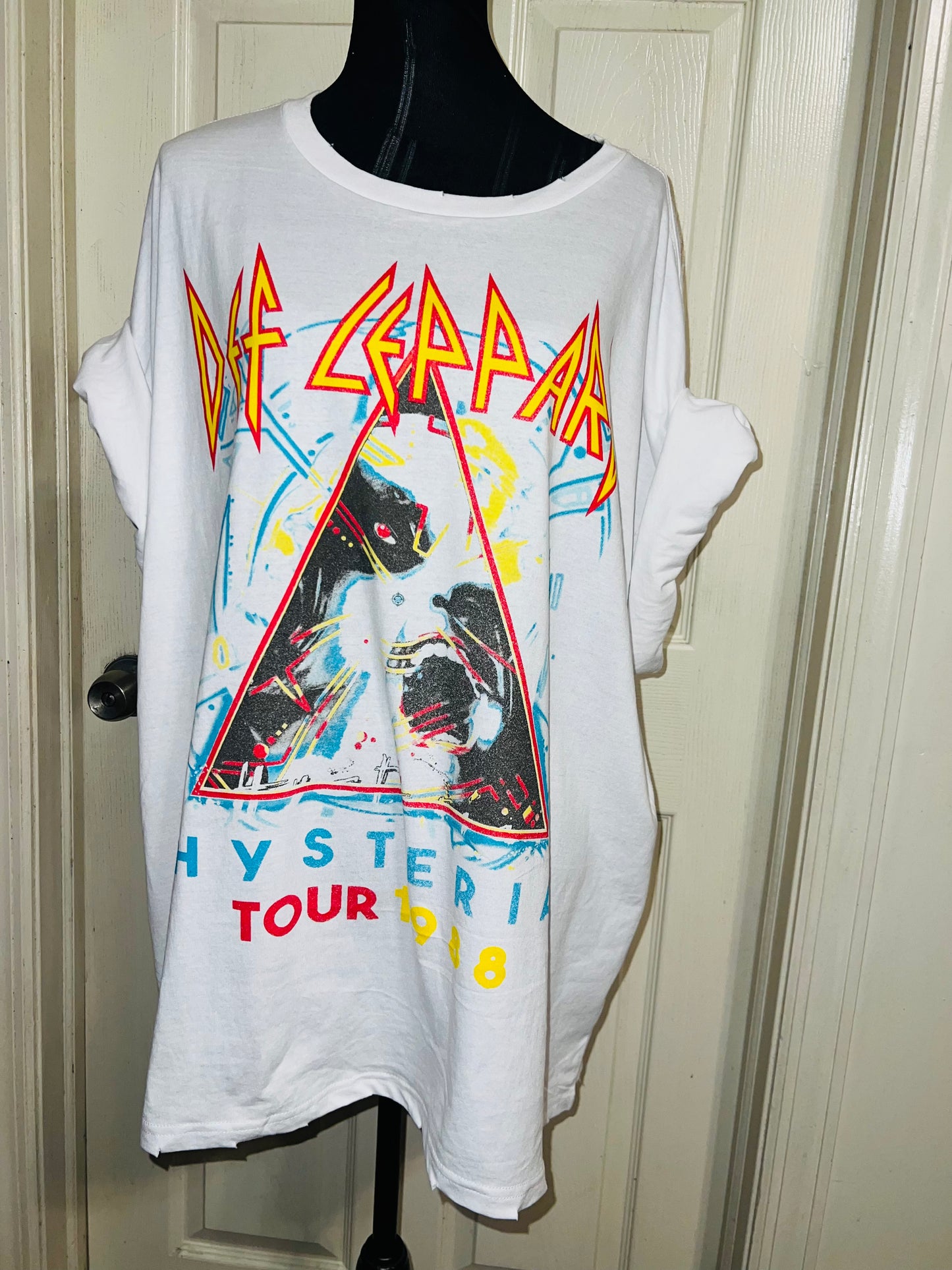 Def Leppard Double Sided Oversized Distressed Tee