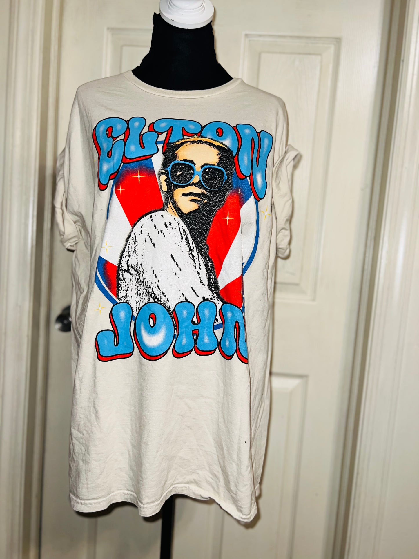 Elton John Oversized Distressed Tee