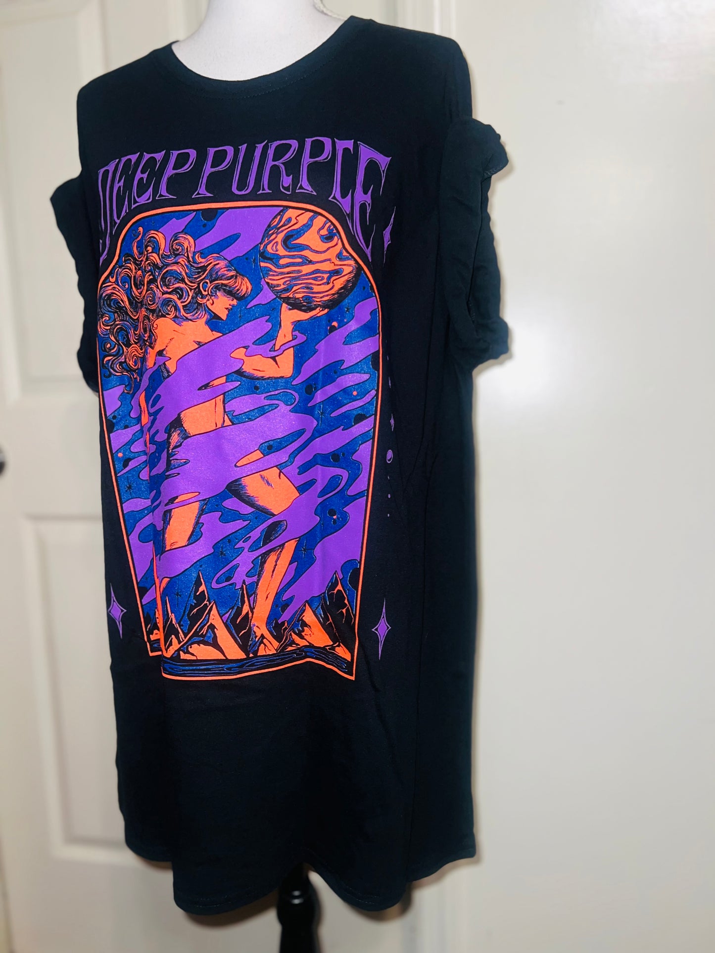 Deep Purple Oversized Distressed Tee