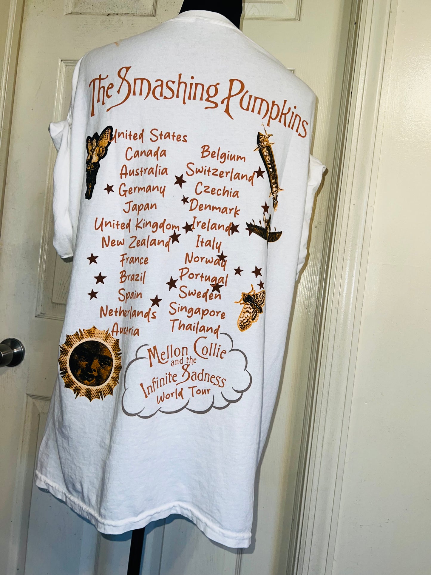 The Smashing Pumpkins Double Sided Oversized Distressed Tee