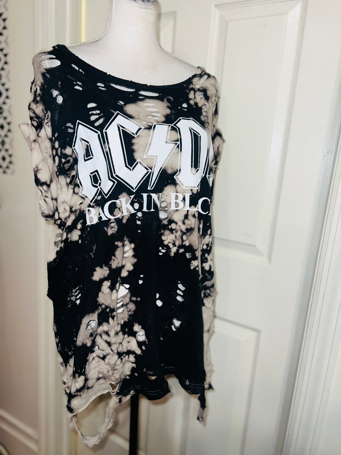 AC/DC Double Sided Oversized Distressed Tee