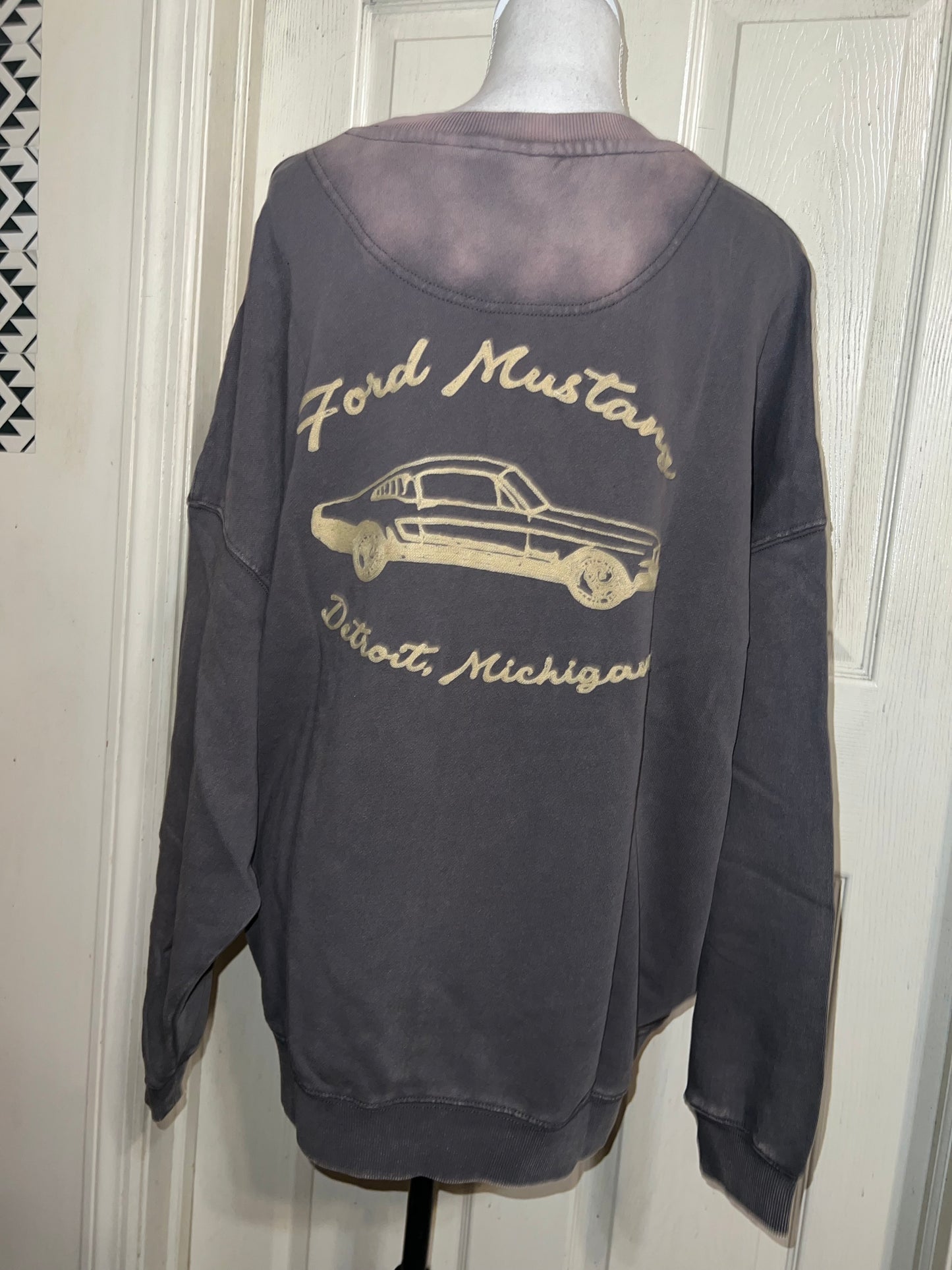 Ford Mustang Double Sided Oversized Distressed Sweatshirt