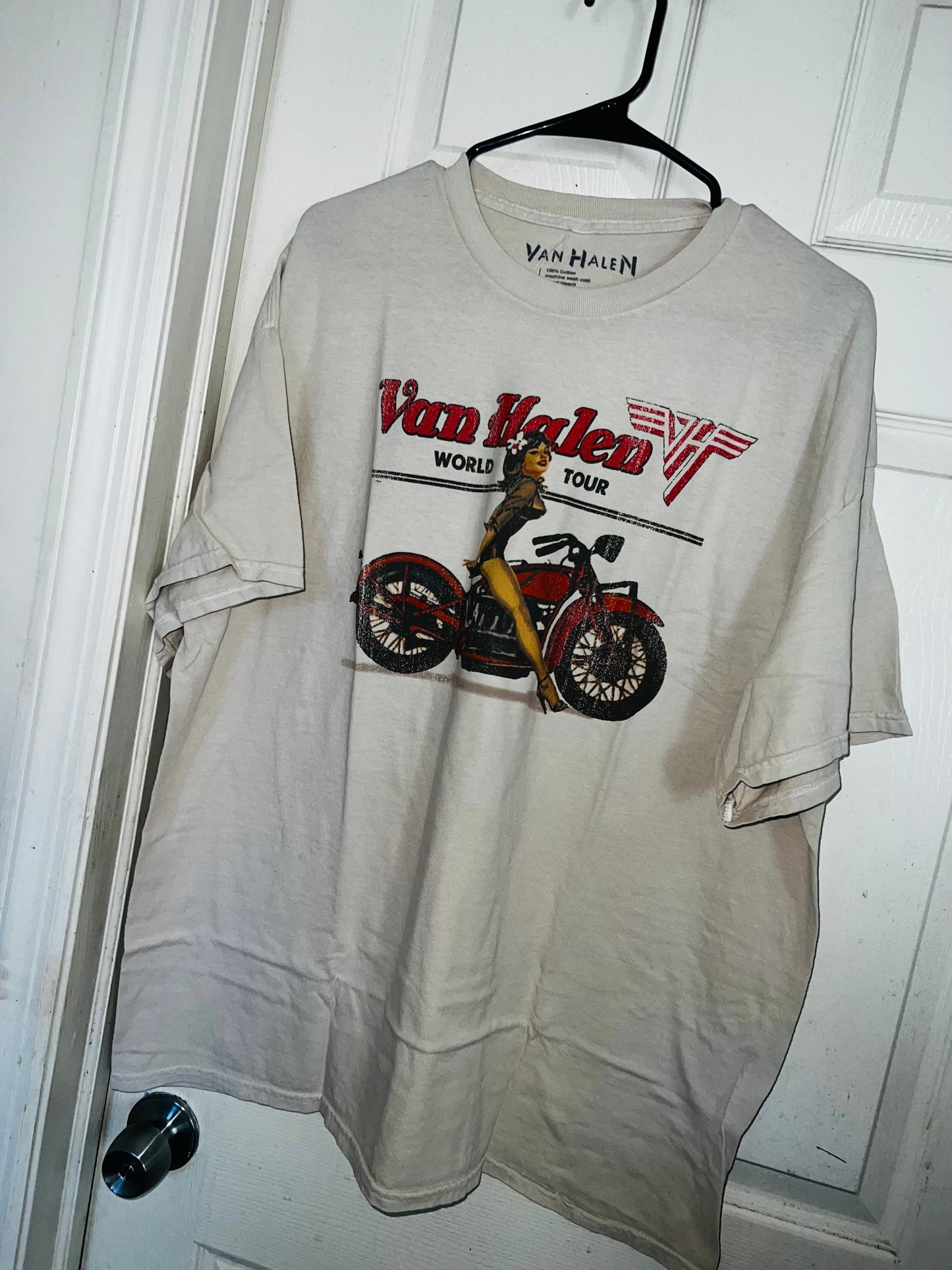Van Halen Motorcycle Pin Up Oversized Tee