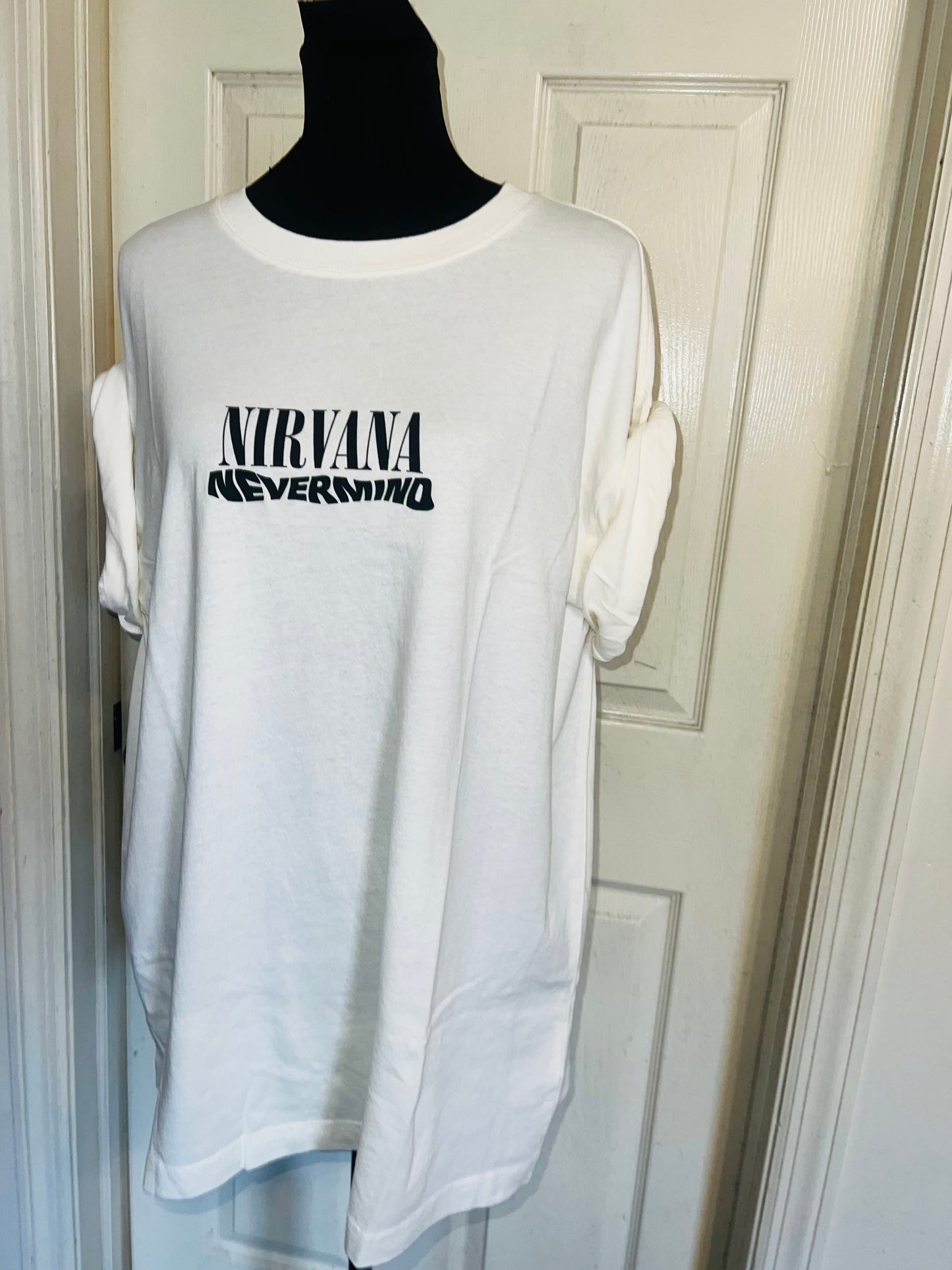 Nirvana Double Sided Oversized Distressed Tee