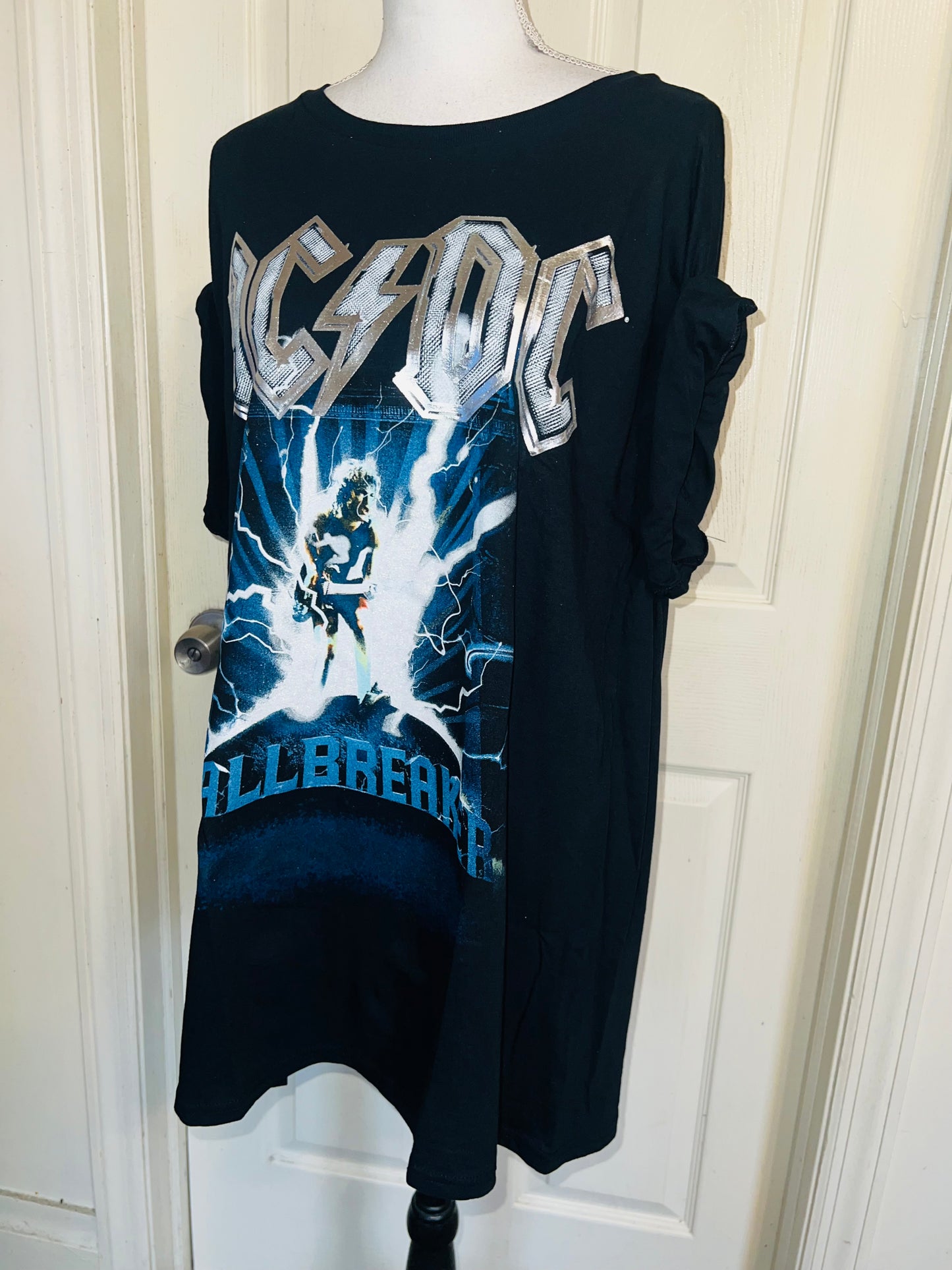 AC/DC Double Sided Oversized Distressed Tee