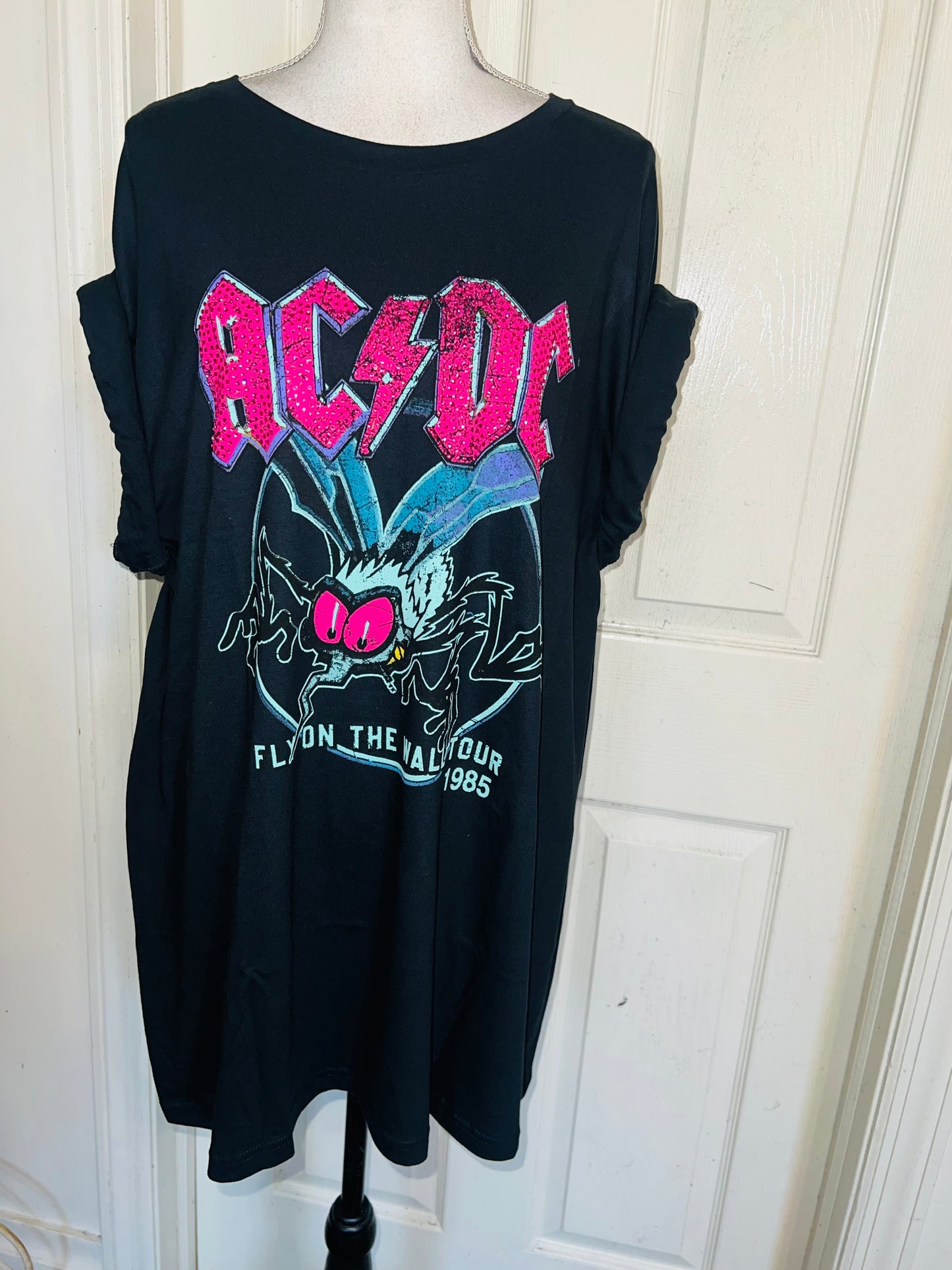 AC/DC Oversized Distressed Tee