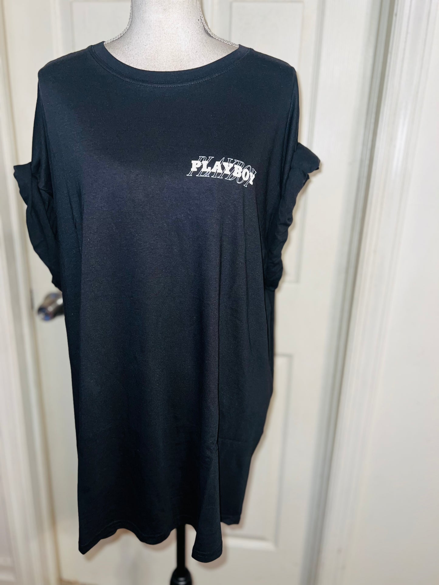 Playboy Double Sides Oversized Distressed Tee