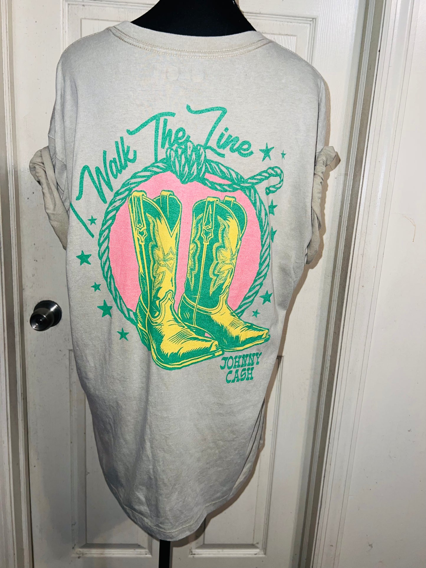 Johnny Cash Double Sided Oversized Distressed Tee