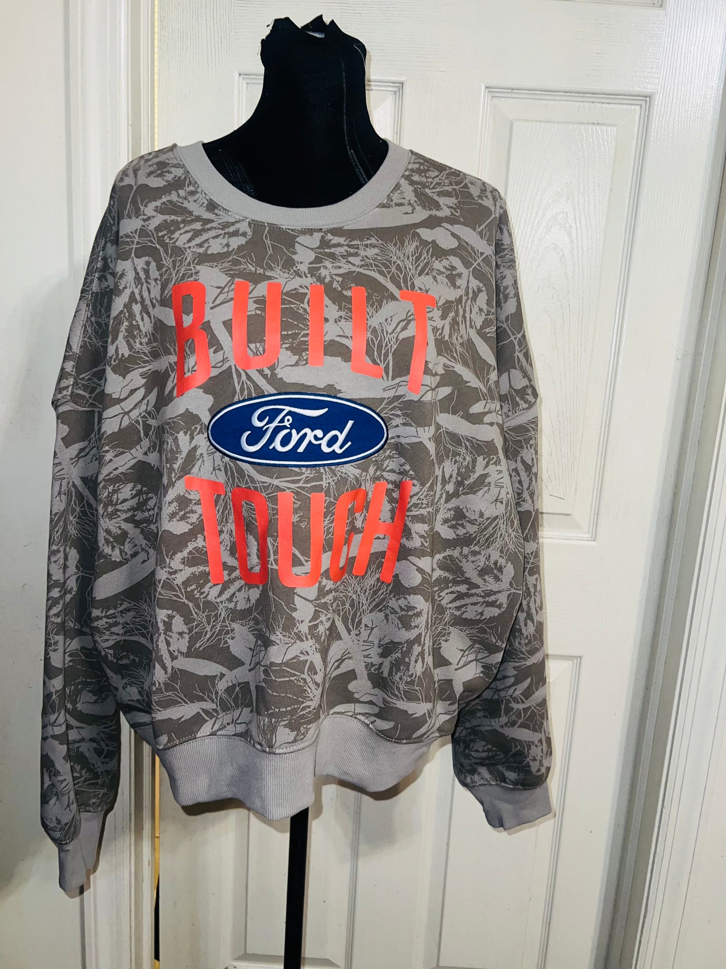 Ford Oversized Distressed Camo Sweatshirt
