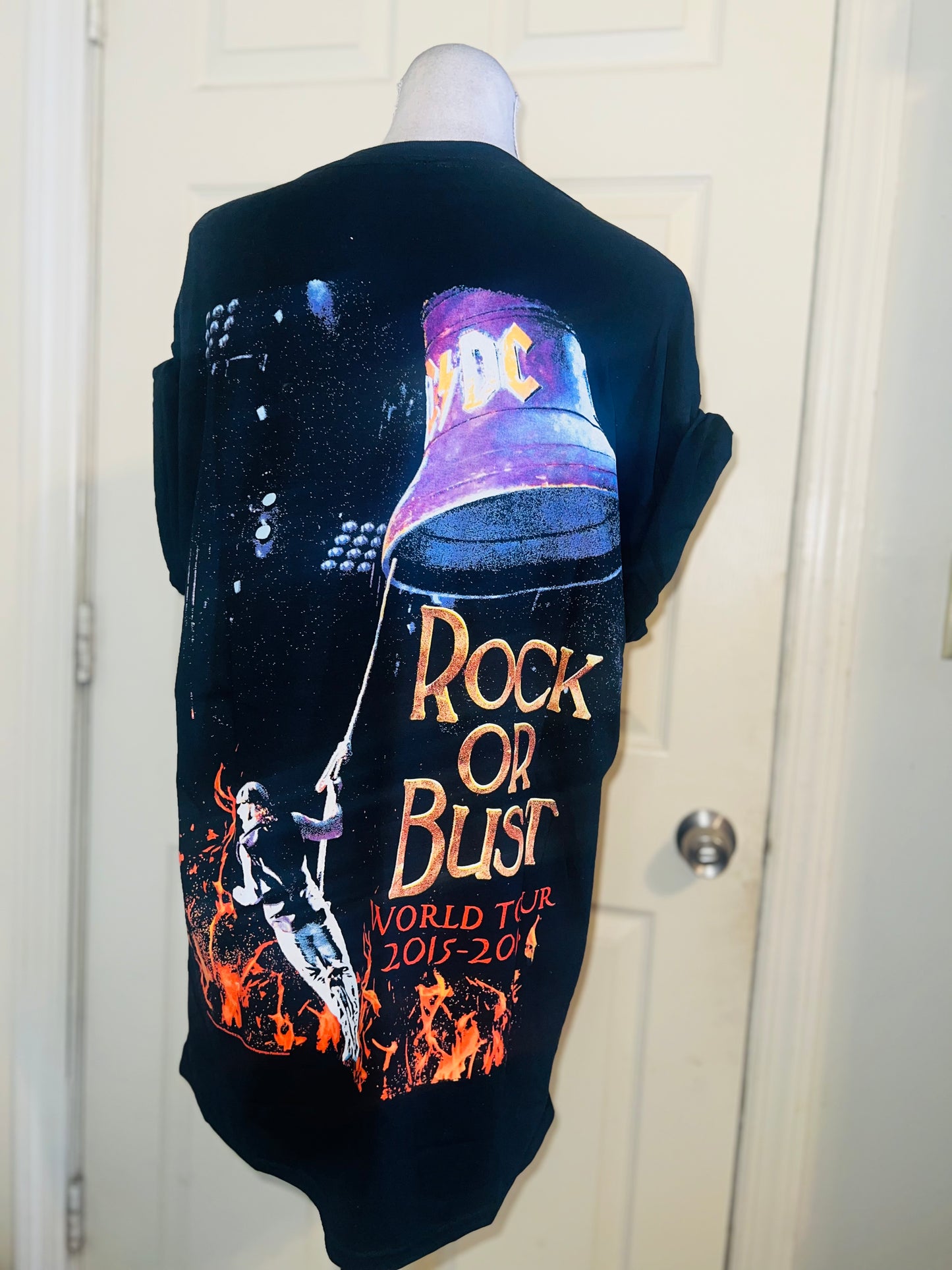 AC/DC Double Sided Oversized Distressed Tee