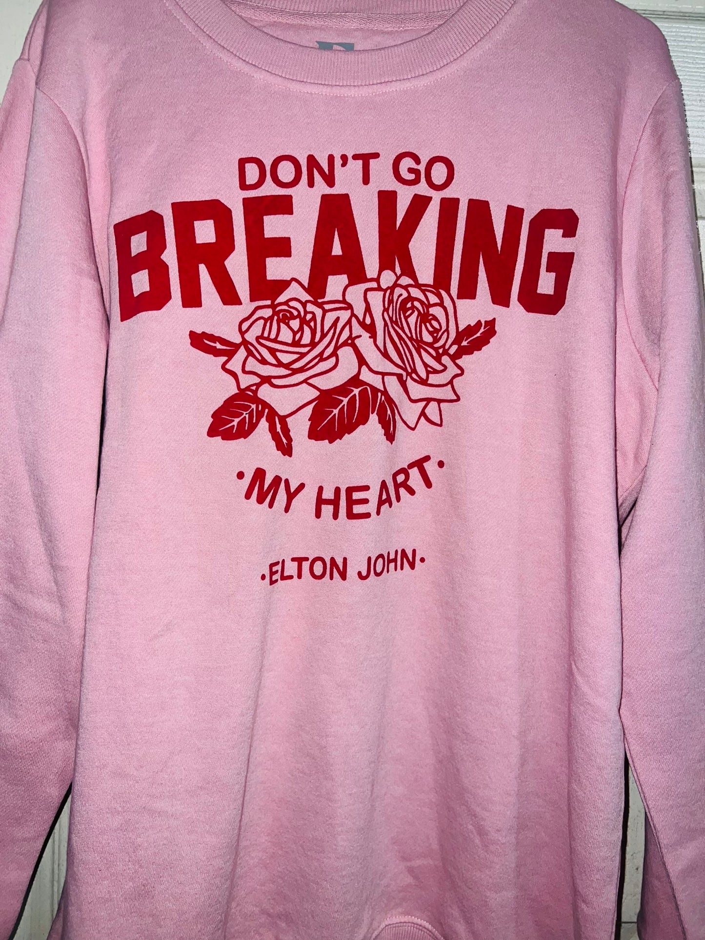Elton John “Don’t go breaking my Heart” Oversized Distressed Sweatshirt