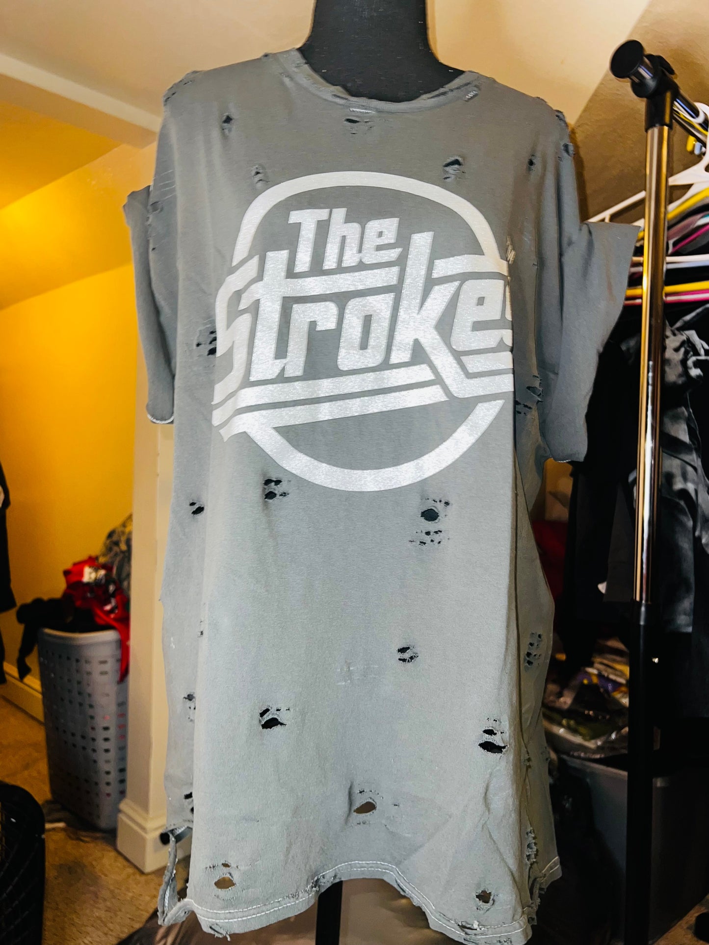 The Strokes Oversized Distressed Tee