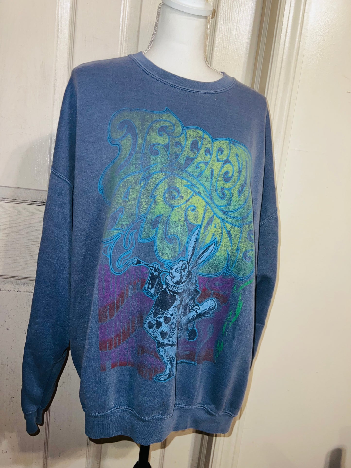 Jefferson Airplane Oversized Distressed Sweatshirt