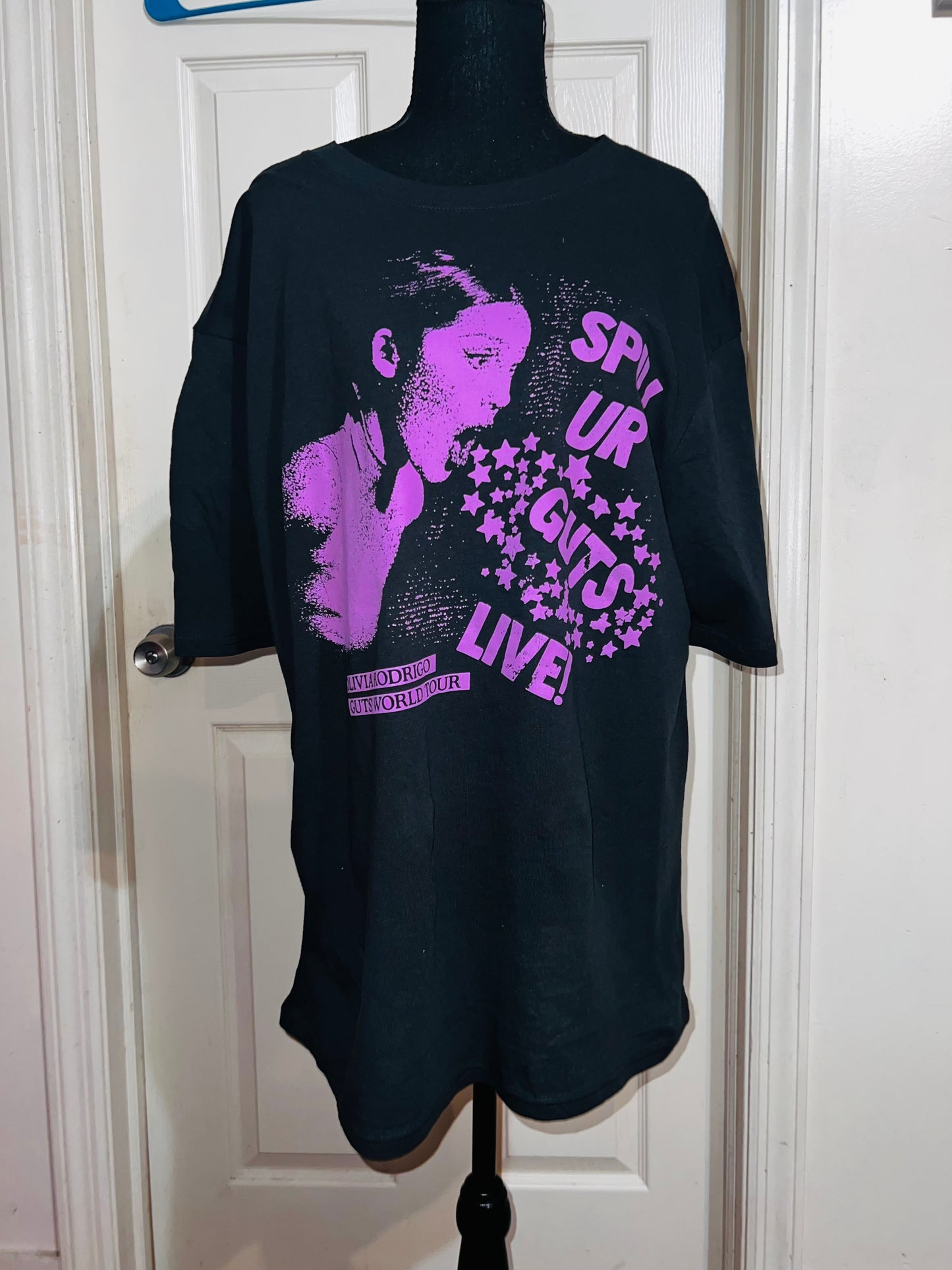 Olivia Rodrigo Guts Tour Oversized Distressed Tee