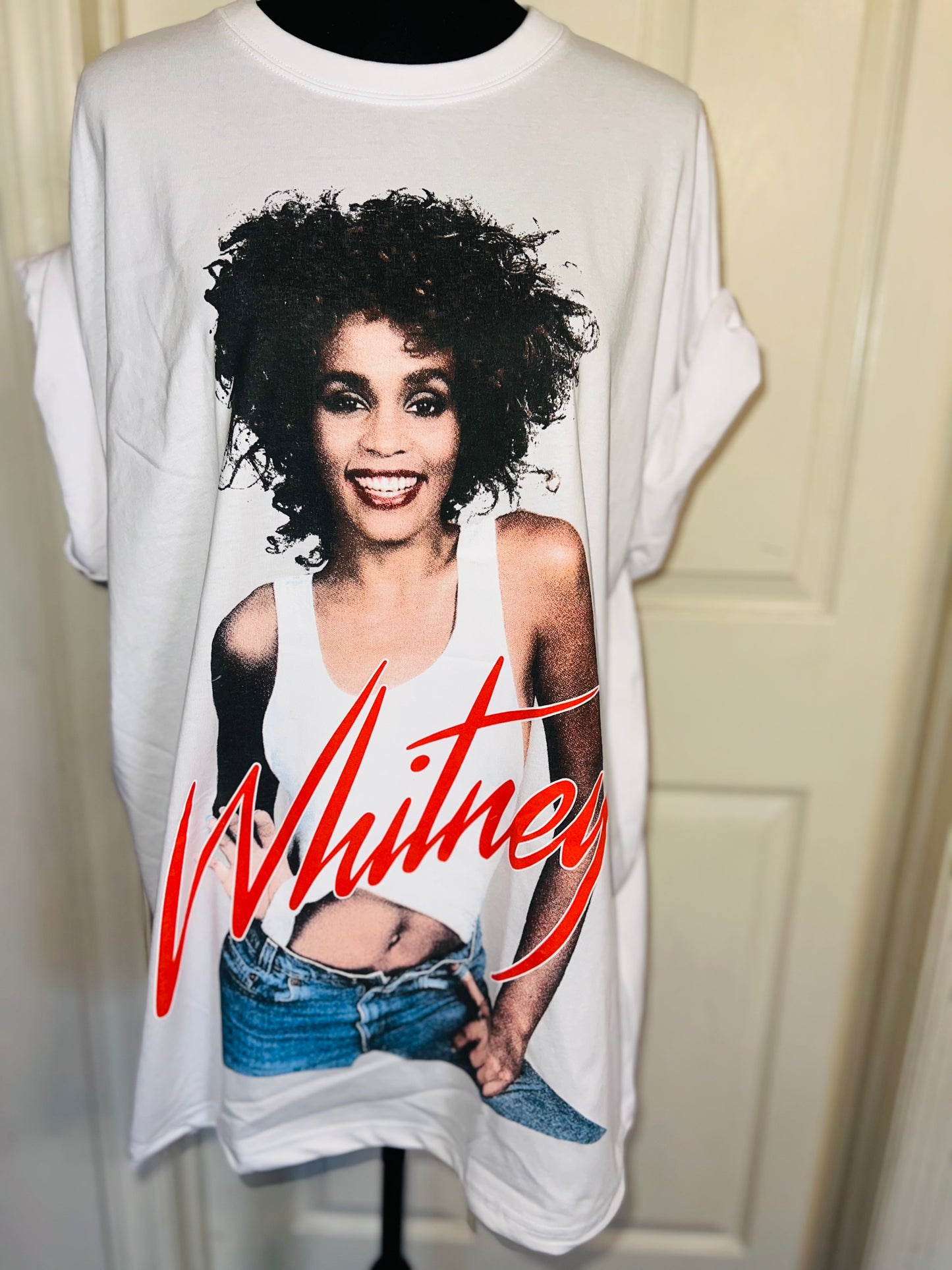 Whitney Houston Oversized Distressed Tee