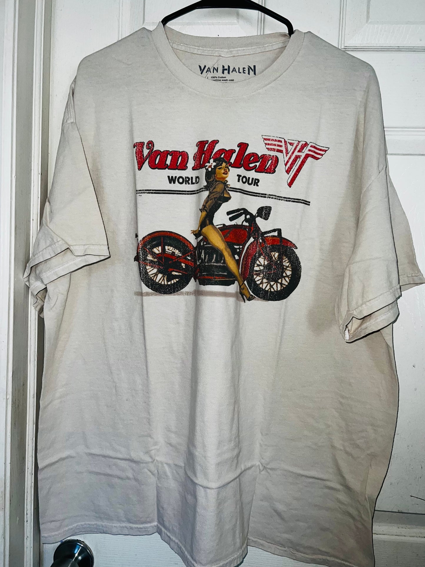 Van Halen Motorcycle Pin Up Oversized Tee