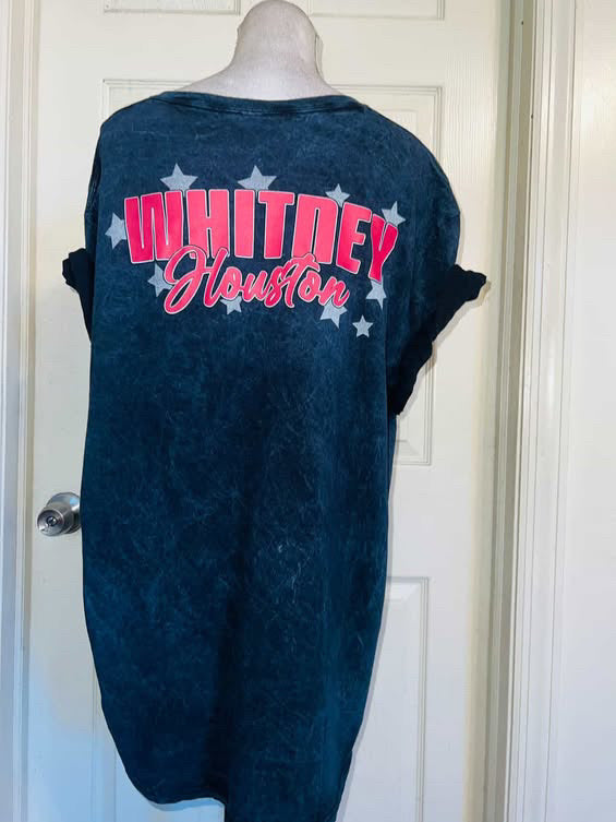 Whitney Houston Double Sided Oversized Distressed Tee