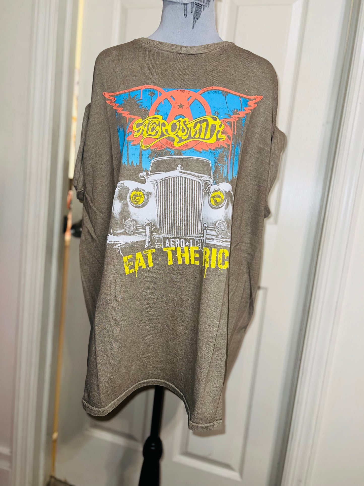 Aerosmith “Eat the Rich” Oversized Distressed Tee