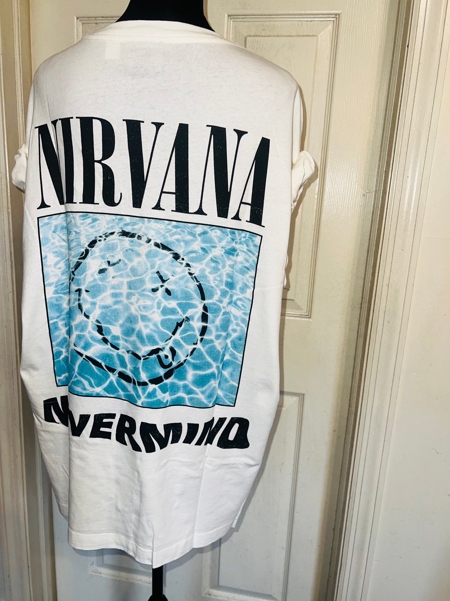 Nirvana Double Sided Oversized Distressed Tee