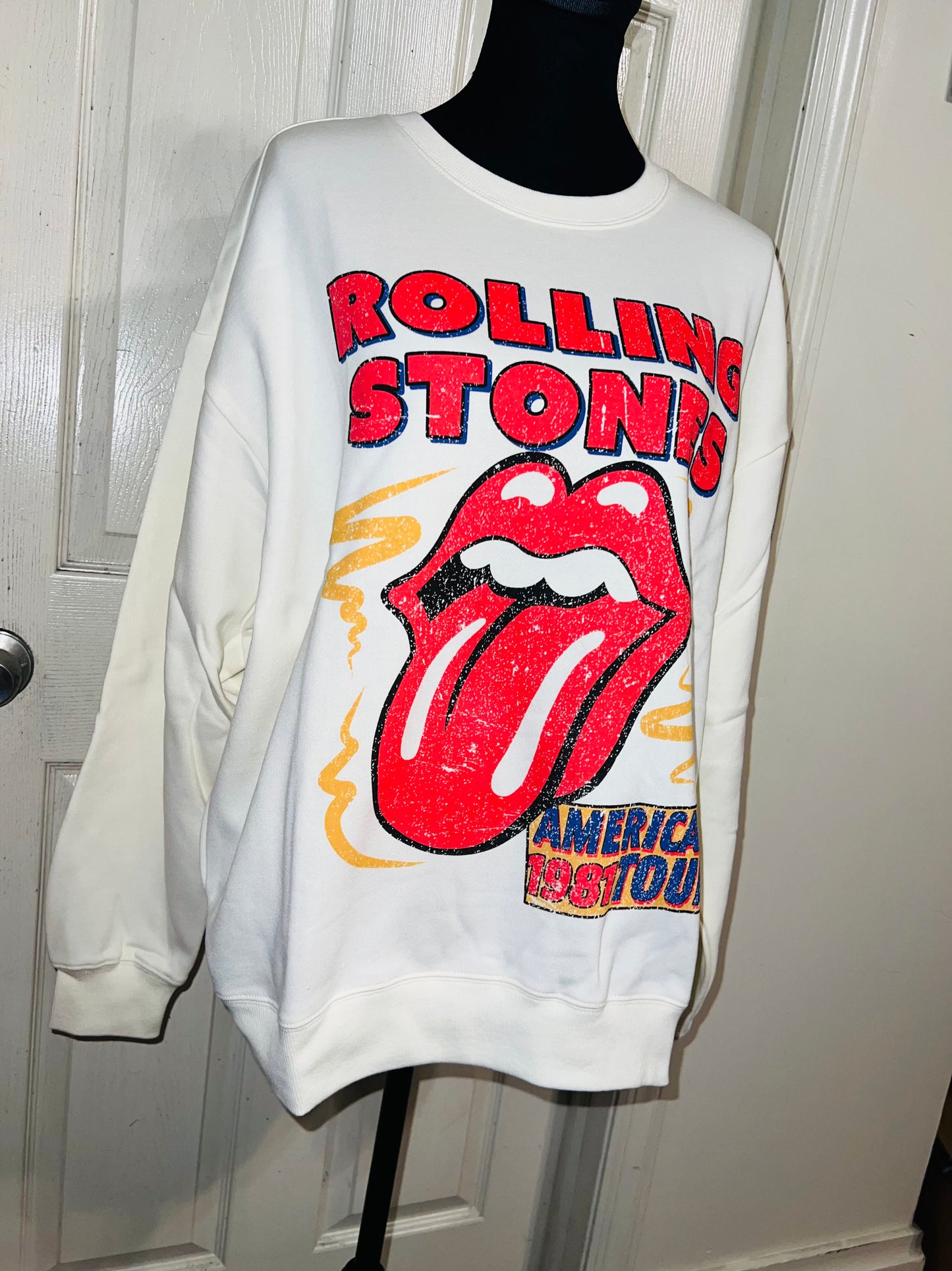 The Rolling Stones Oversized Distressed Sweatshirt