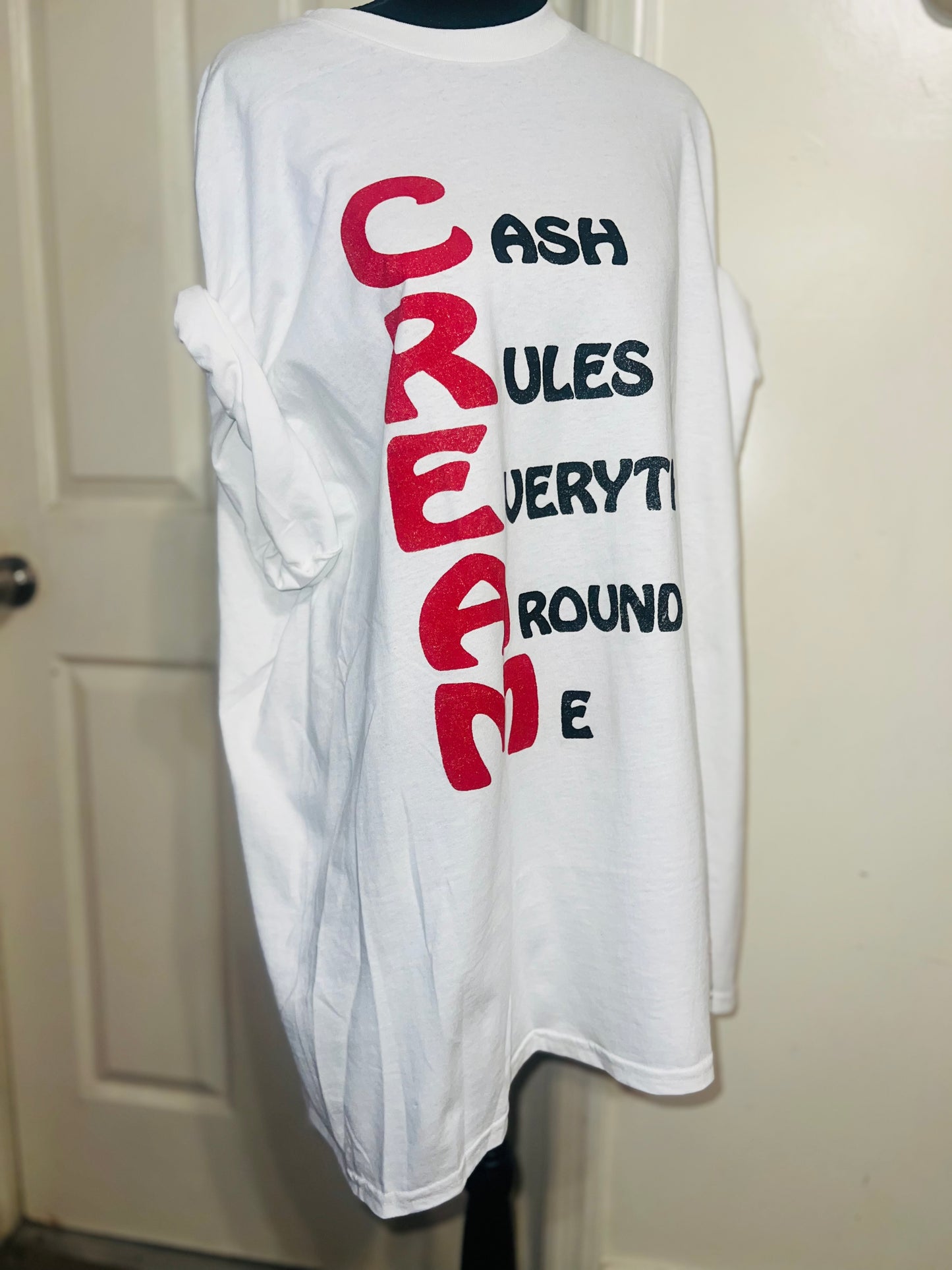 Wu-Tang CREAM Oversized Distressed Tee