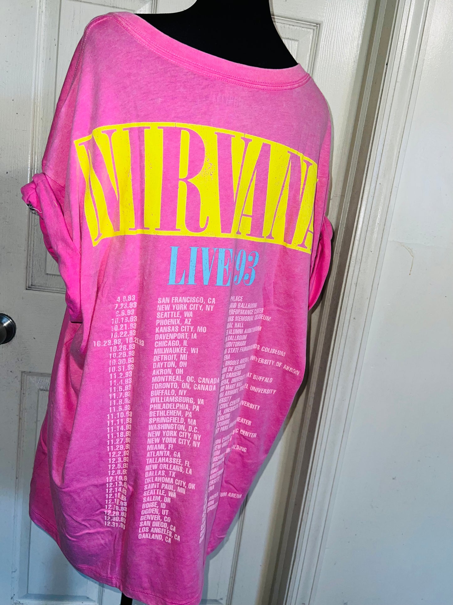 Nirvana Double Sided Oversized Distressed Tee