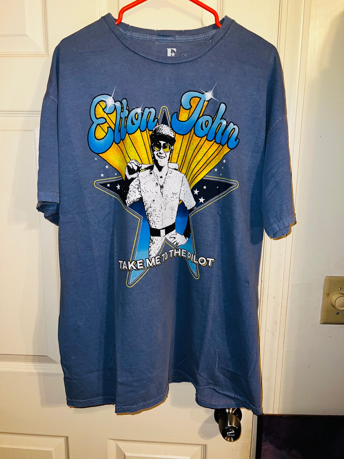Elton John Oversized Distressed Tee