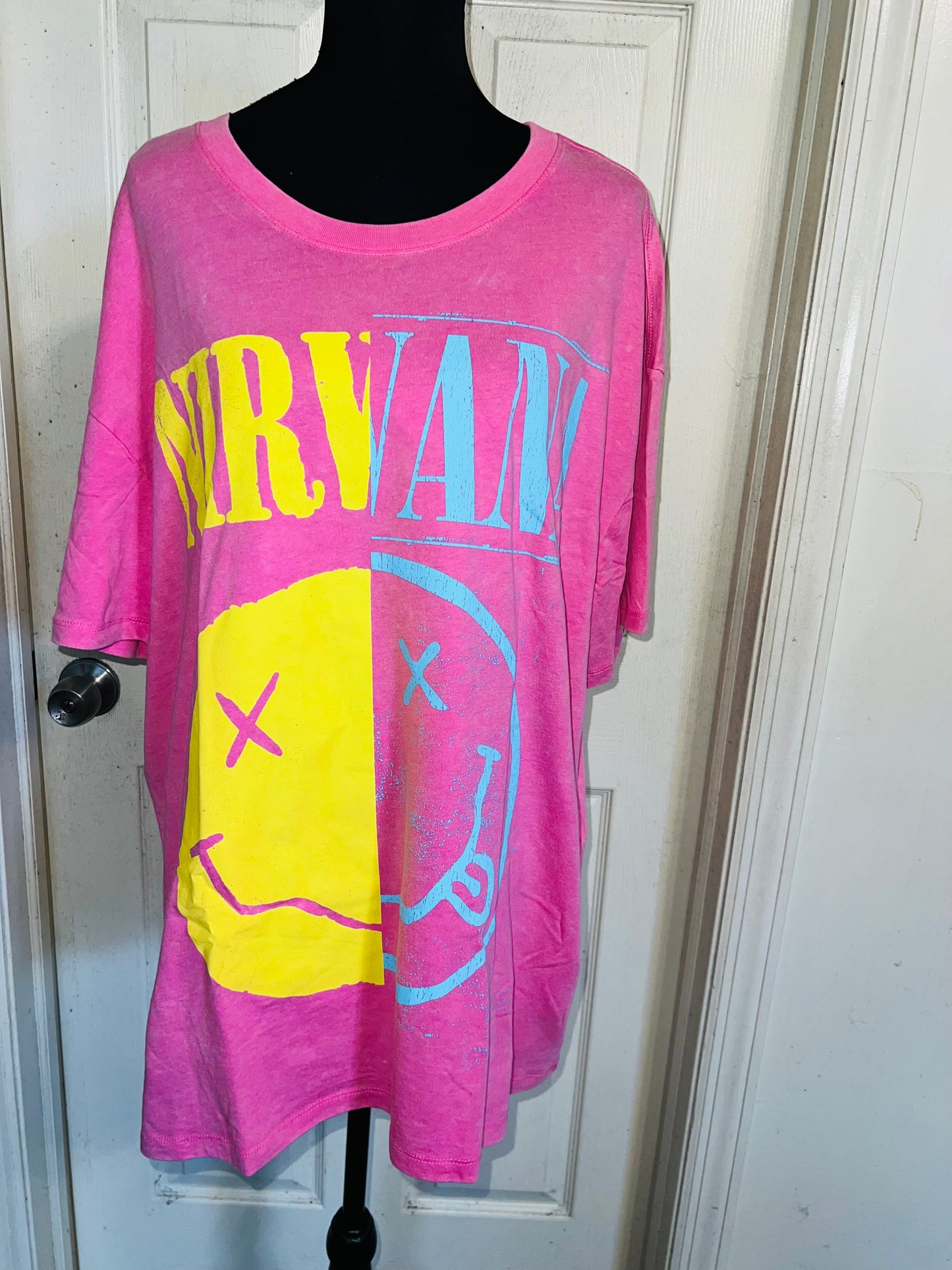 Nirvana Double Sided Oversized Distressed Tee