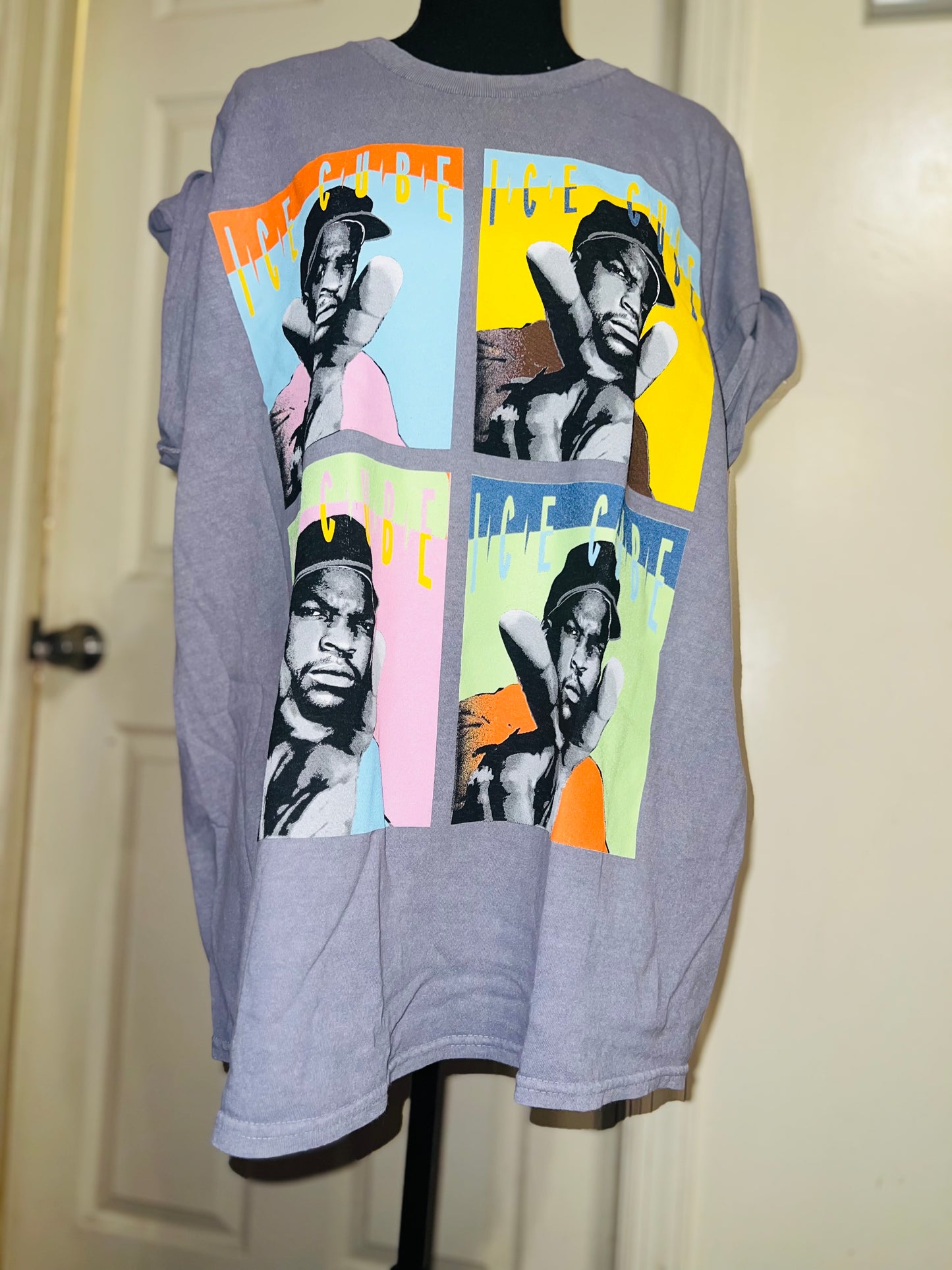 Ice Cube Warhol Pop Art Oversized Distressed Tee