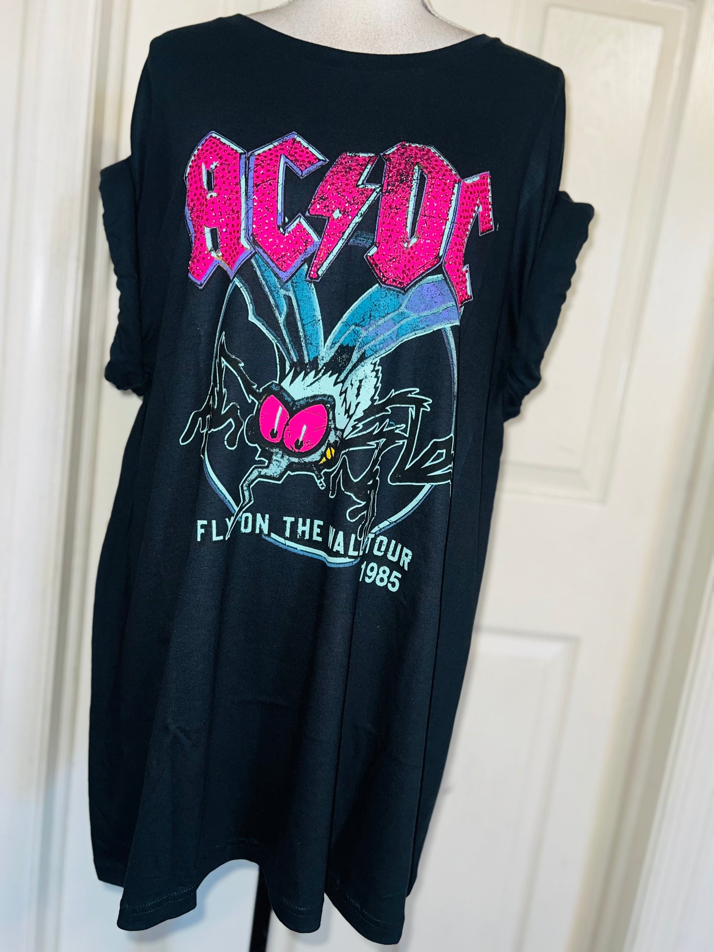 AC/DC Oversized Distressed Tee