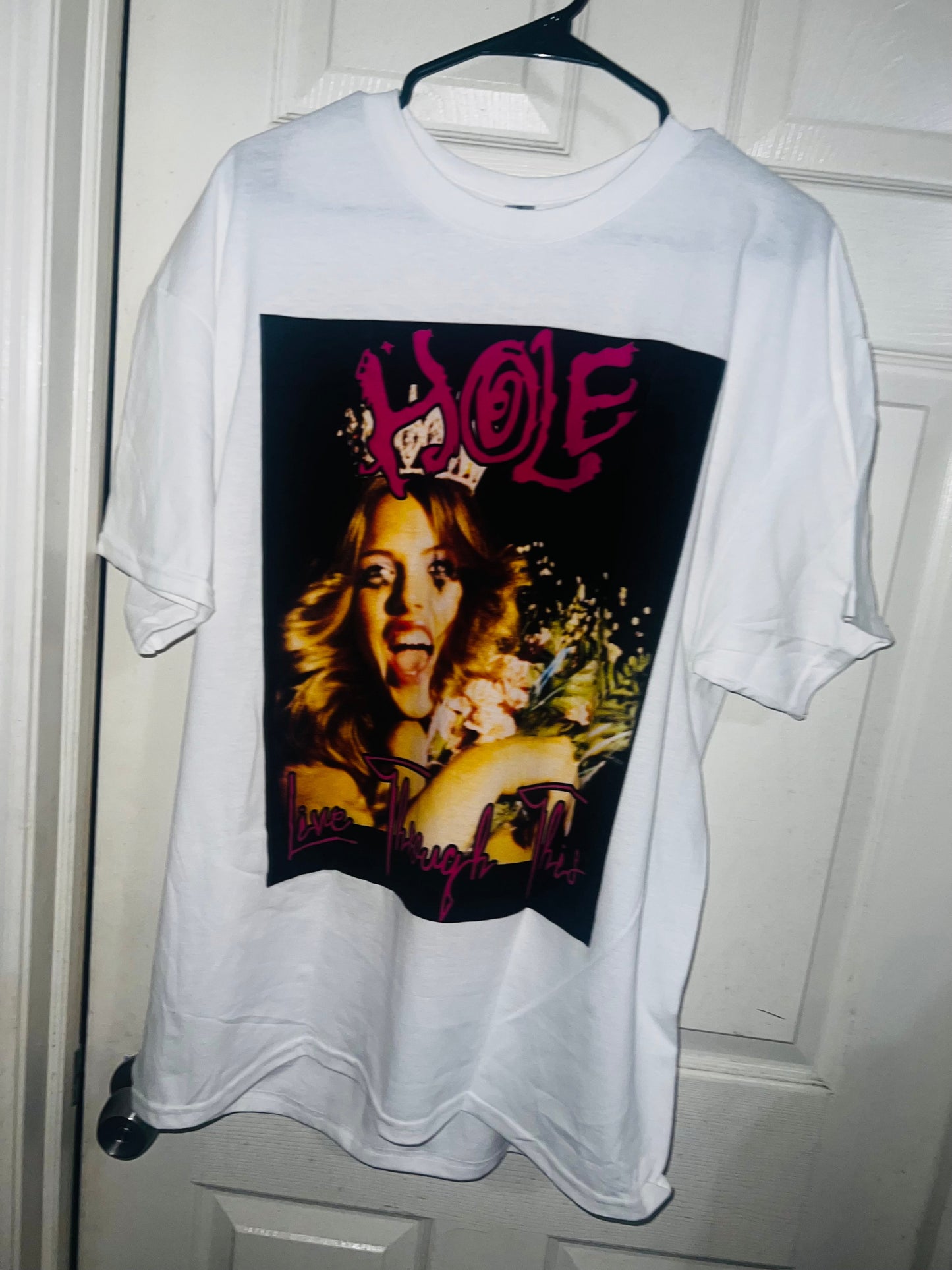Hole “Pretty on the Inside” Oversized Distressed Tee