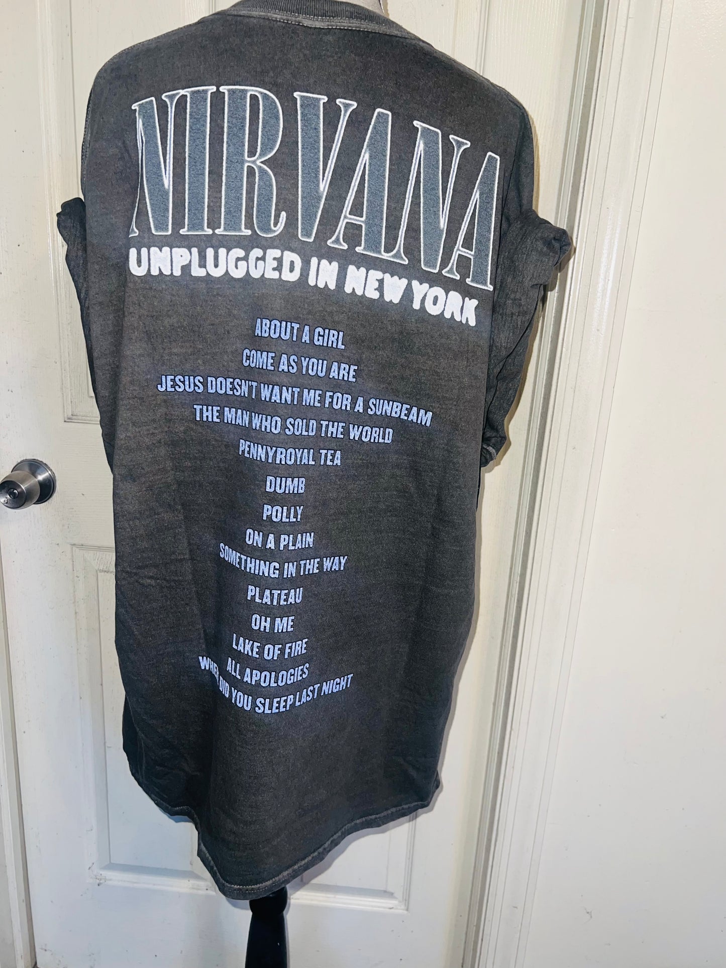 Nirvana Double Sided Oversized Distressed Tee