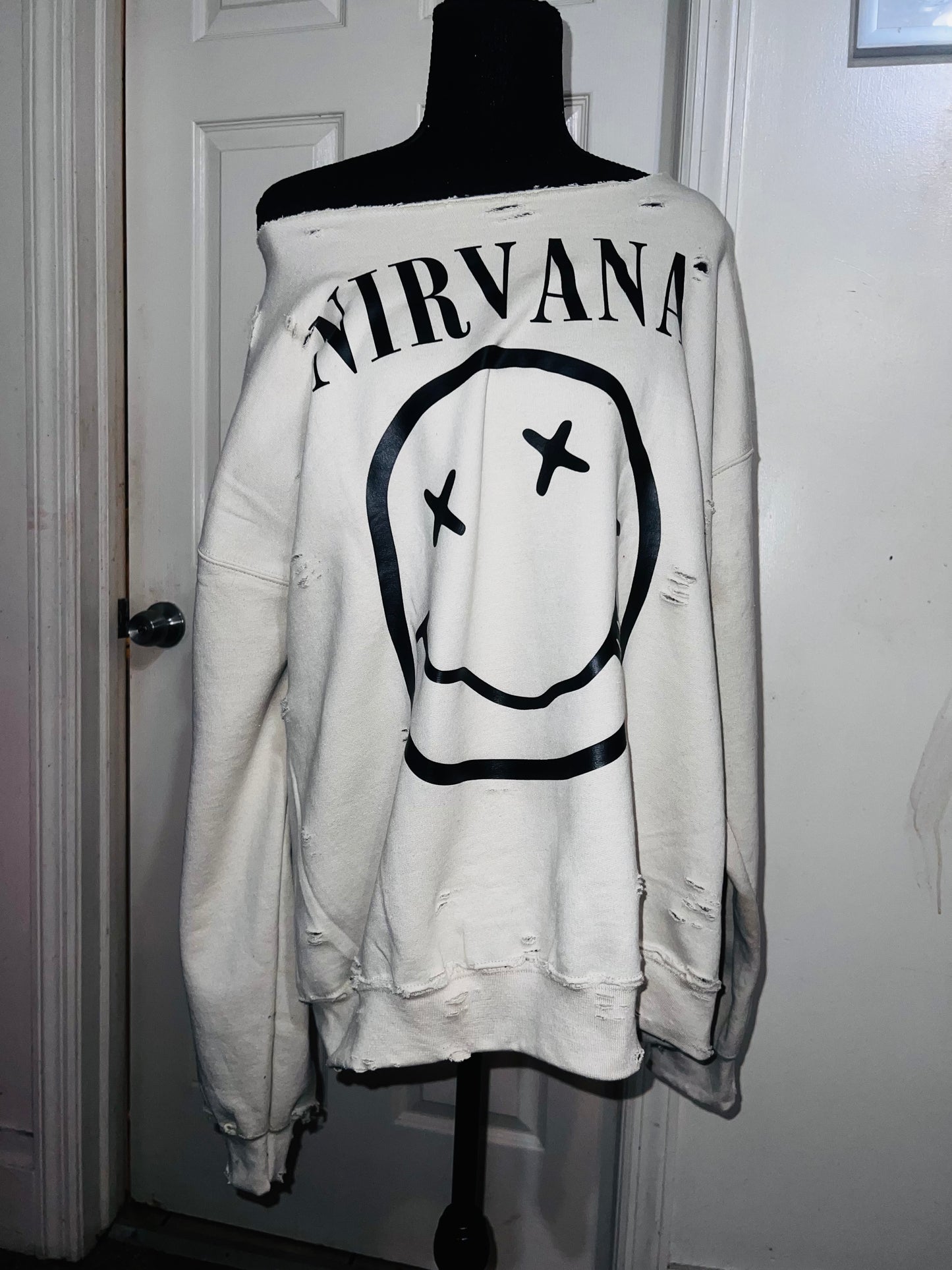 Nirvana Oversized Distressed Sweatshirt