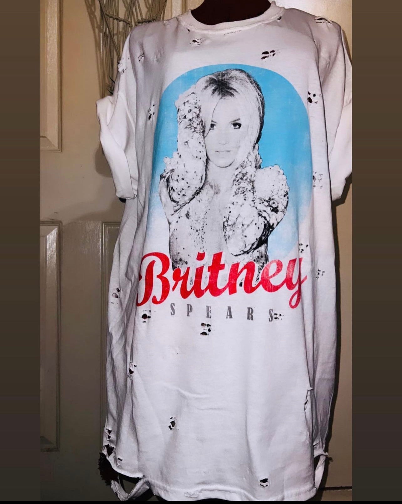 Britney Spears Oversized Distressed Tee