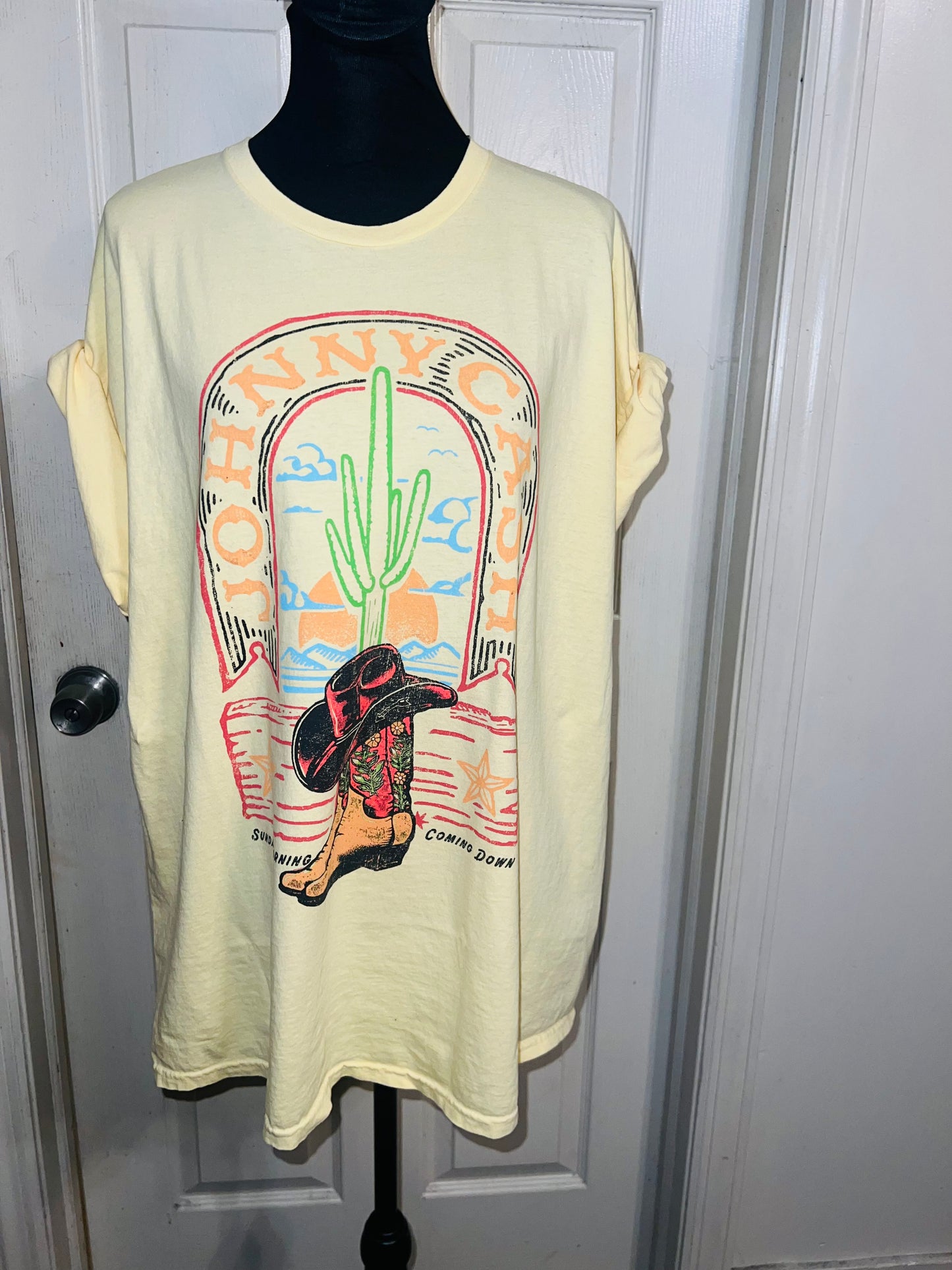 Johnny Cash Oversized Distressed Tee