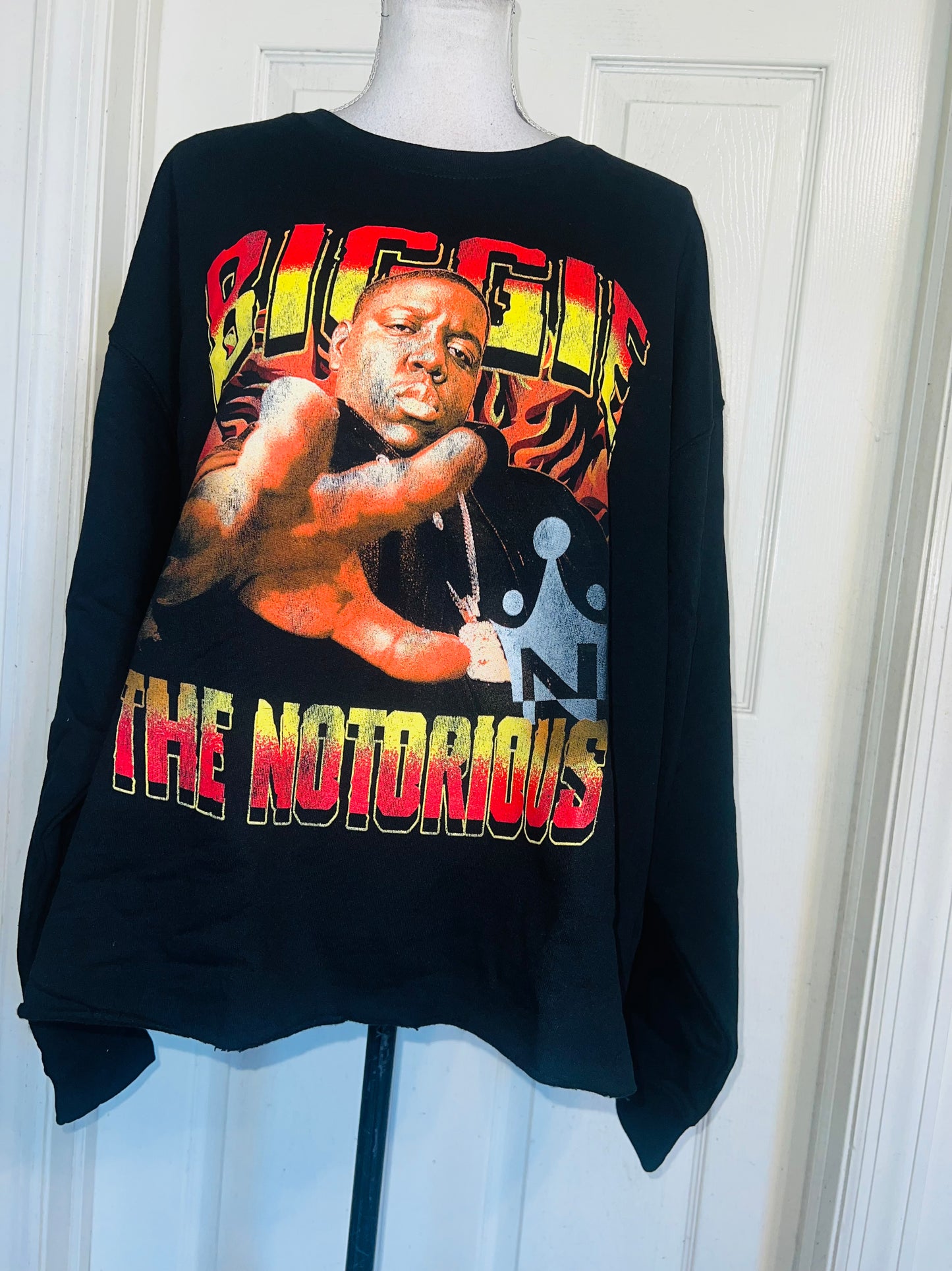 Biggie Smalls Oversized Distressed Sweatshirt