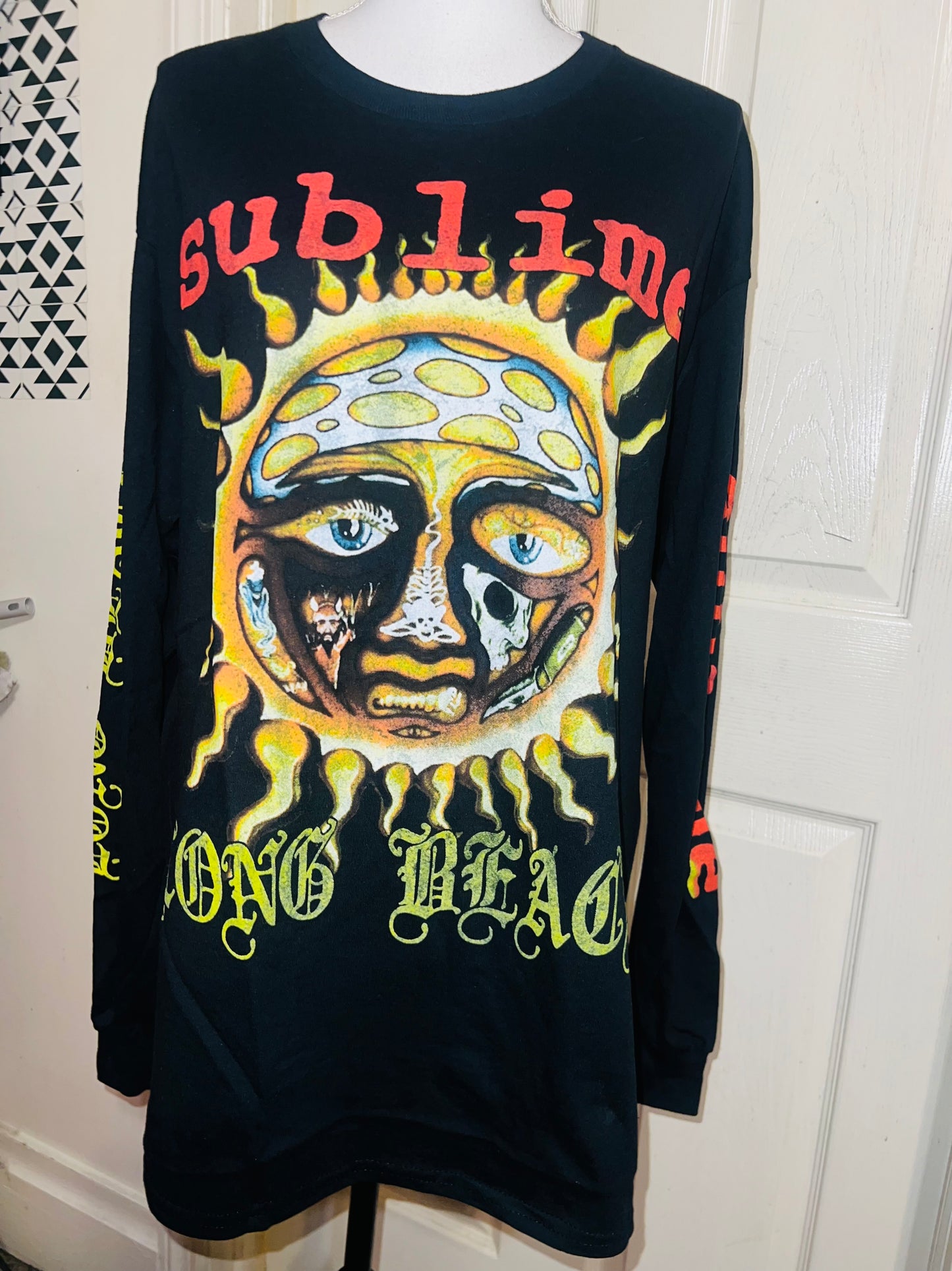 Sublime Oversized Distressed Long Sleeve Tee