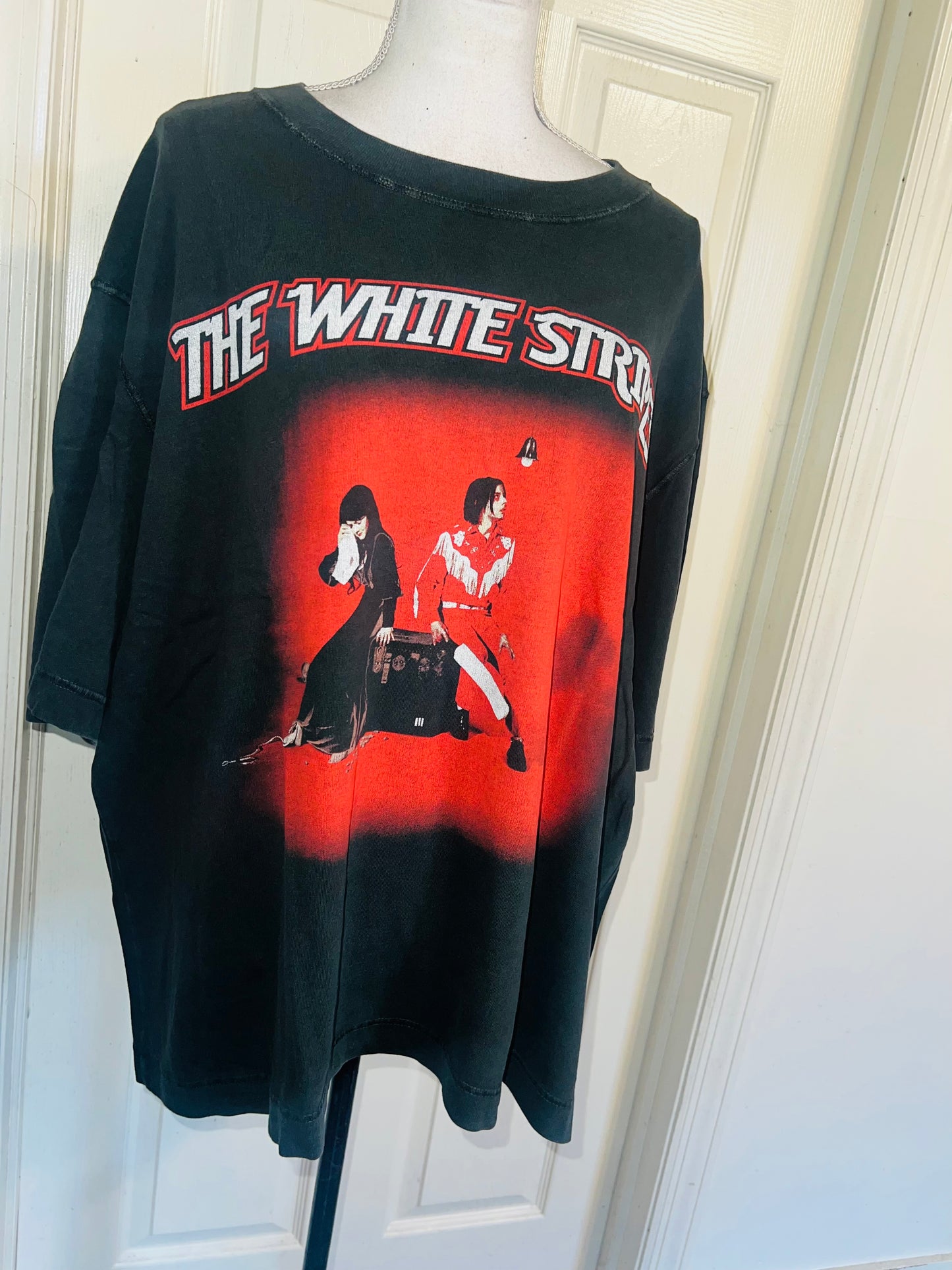 The White Stripes Double Sided Oversized Distressed Tee